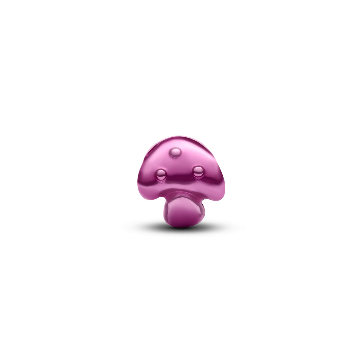 Mushroom Sterling Silver Mini Charm With Pink Enamel