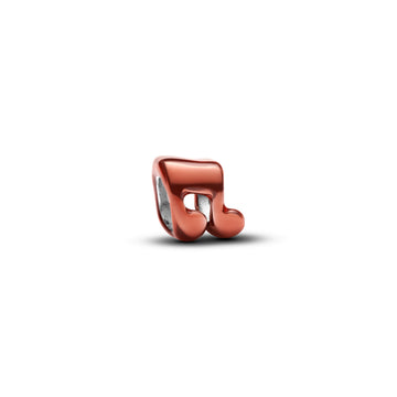 Music Note Sterling Silver Mini Charm With Orange Enamel