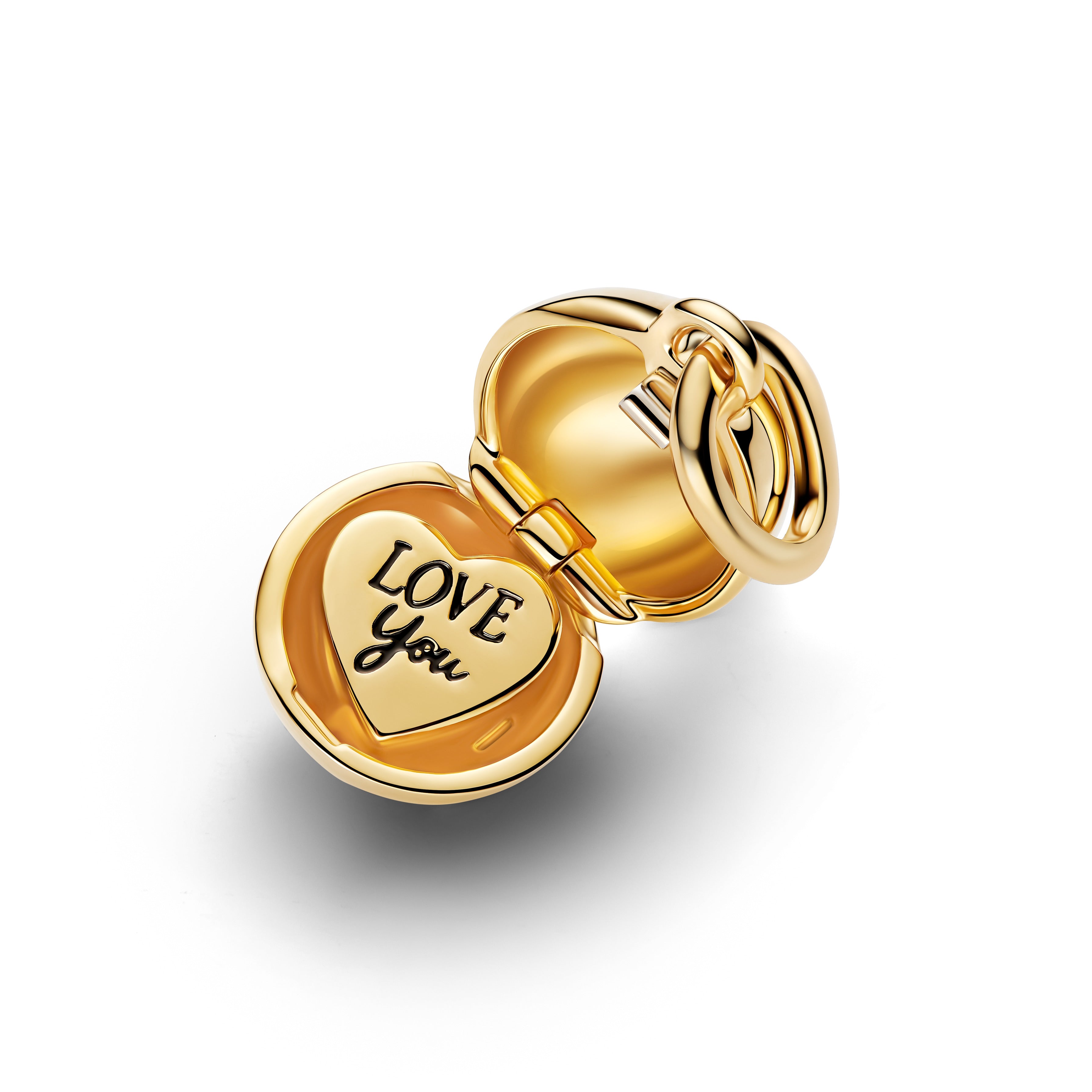Openable Mom Ball 14K Gold-Plated Dangle With Clear Cubic Zirconia And Black Enamel