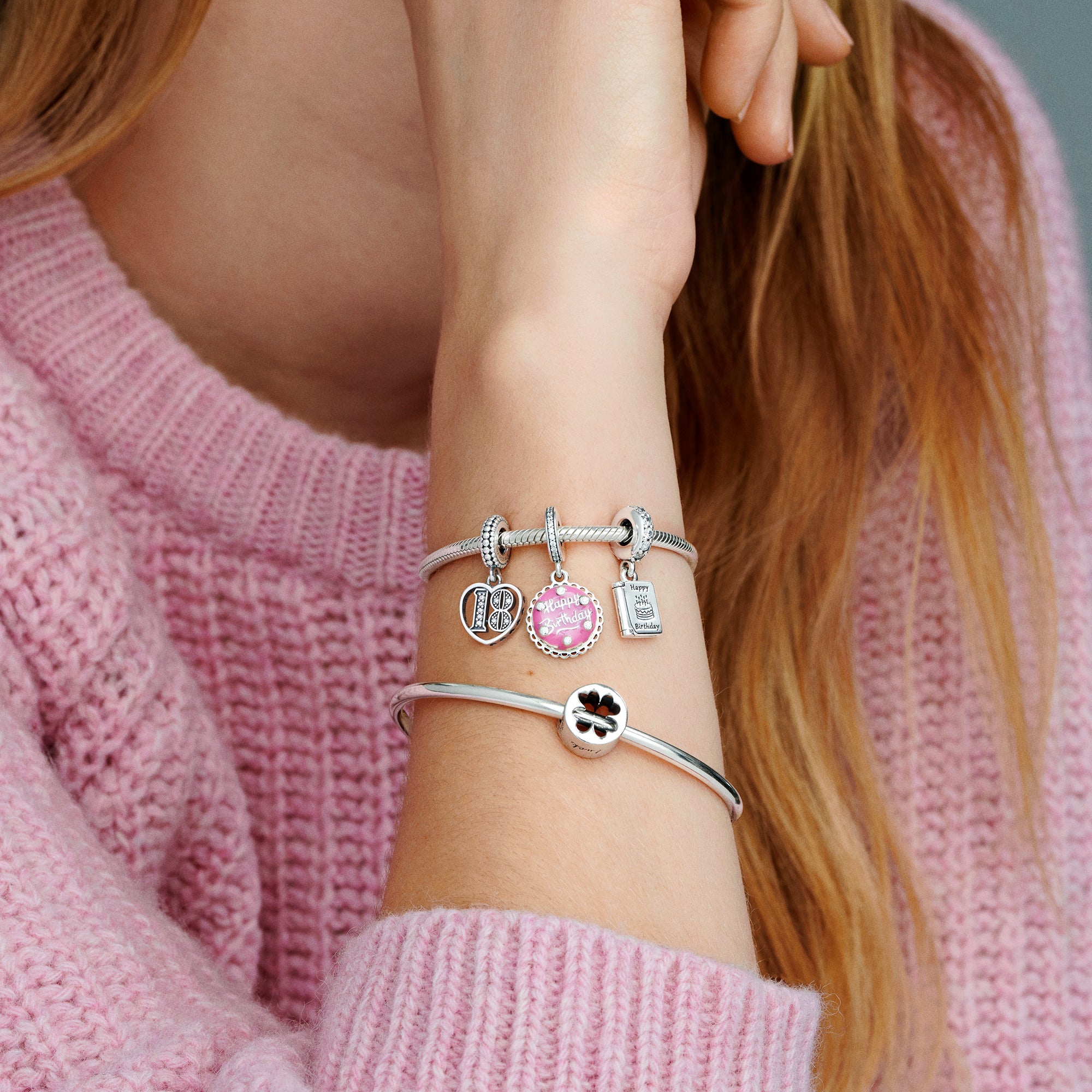 Openwork Clover Silver Charm