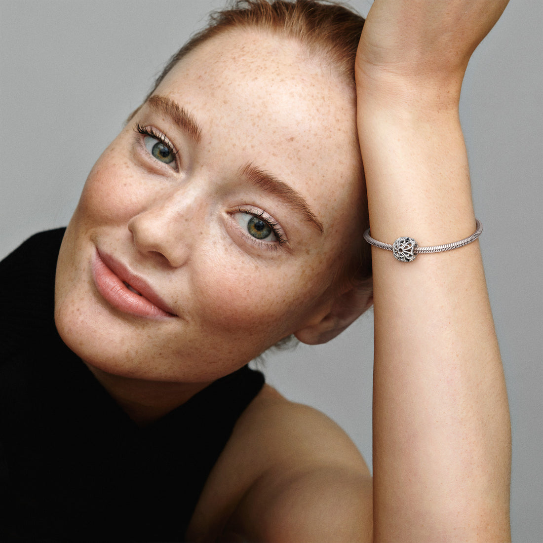 Openwork Roses Silver Charm