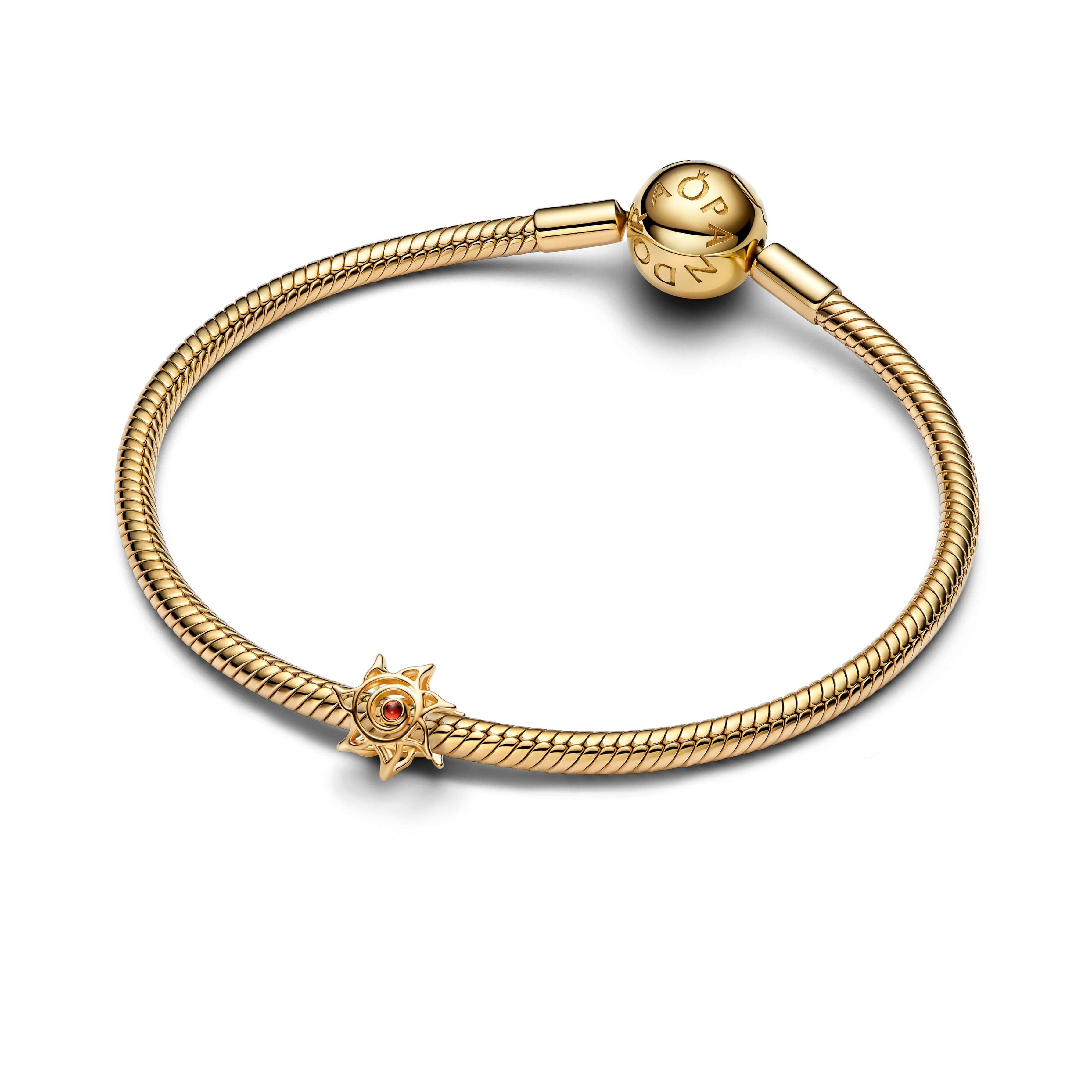 Openwork Sun 14K Gold-Plated Charm With Burnt Orange Crystal