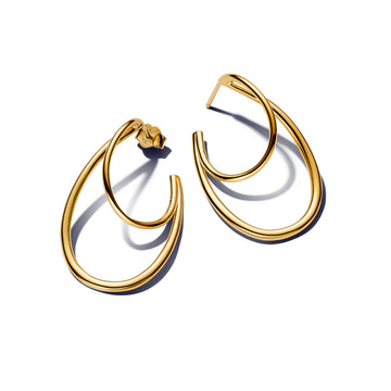 Organically Shaped 14K Gold-Plated Hoop Earrings