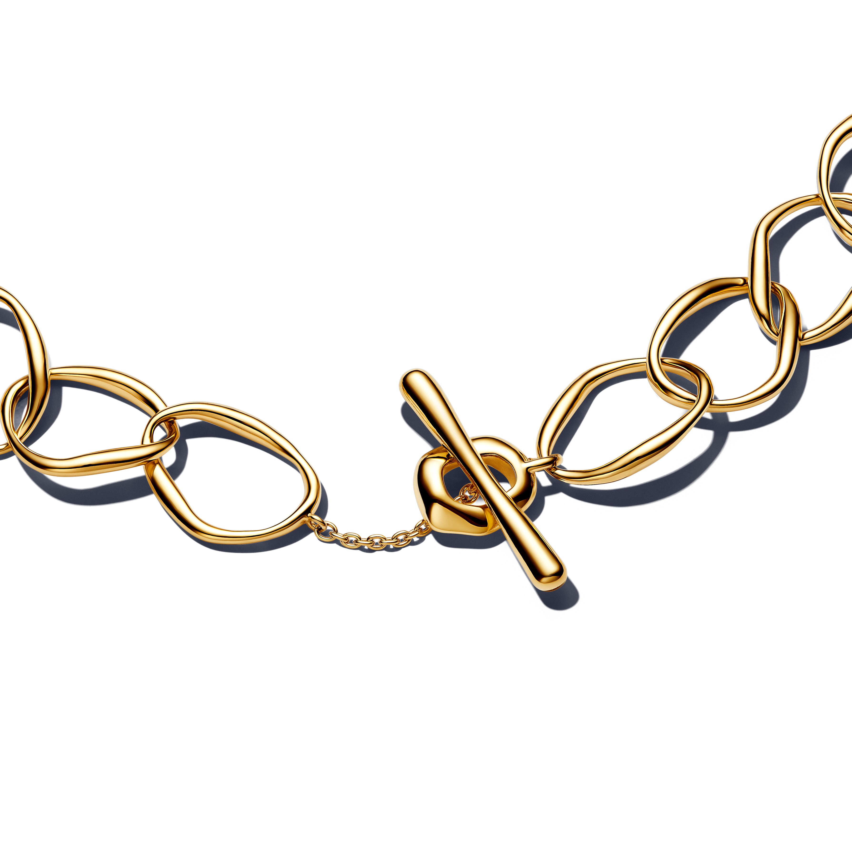 Organically Shaped Link 14K Gold-Plated Bracelet
