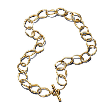 Organically Shaped Link 14K Gold-Plated Necklace