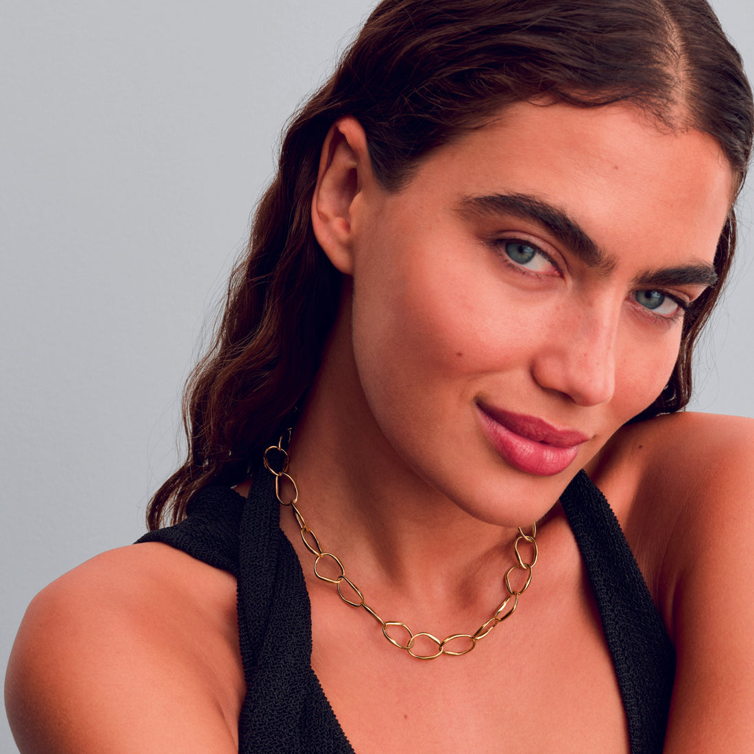 Organically Shaped Link 14K Gold-Plated Necklace