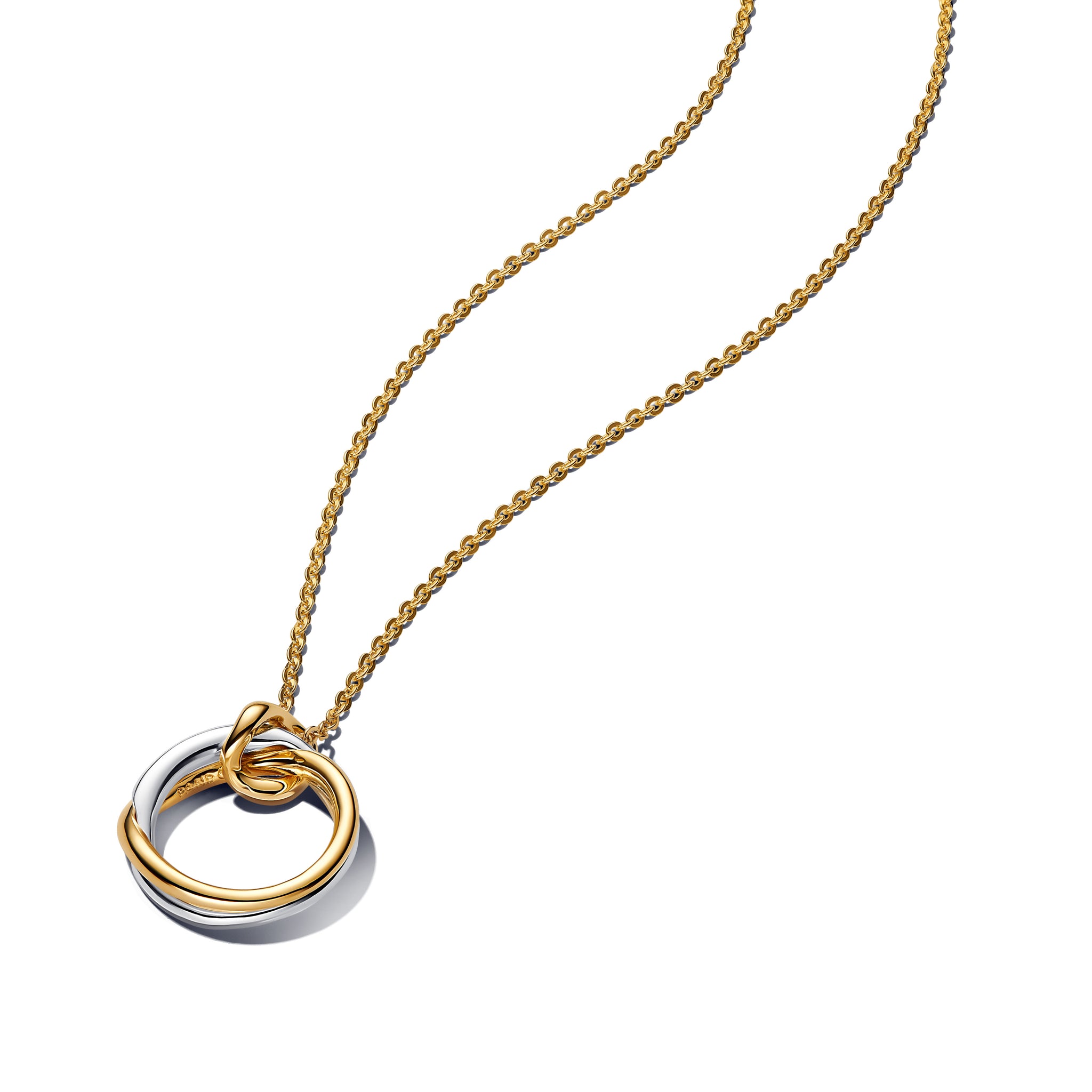 Organically Shaped Sterling Silver And 14K Gold-Plated Pendant Necklace
