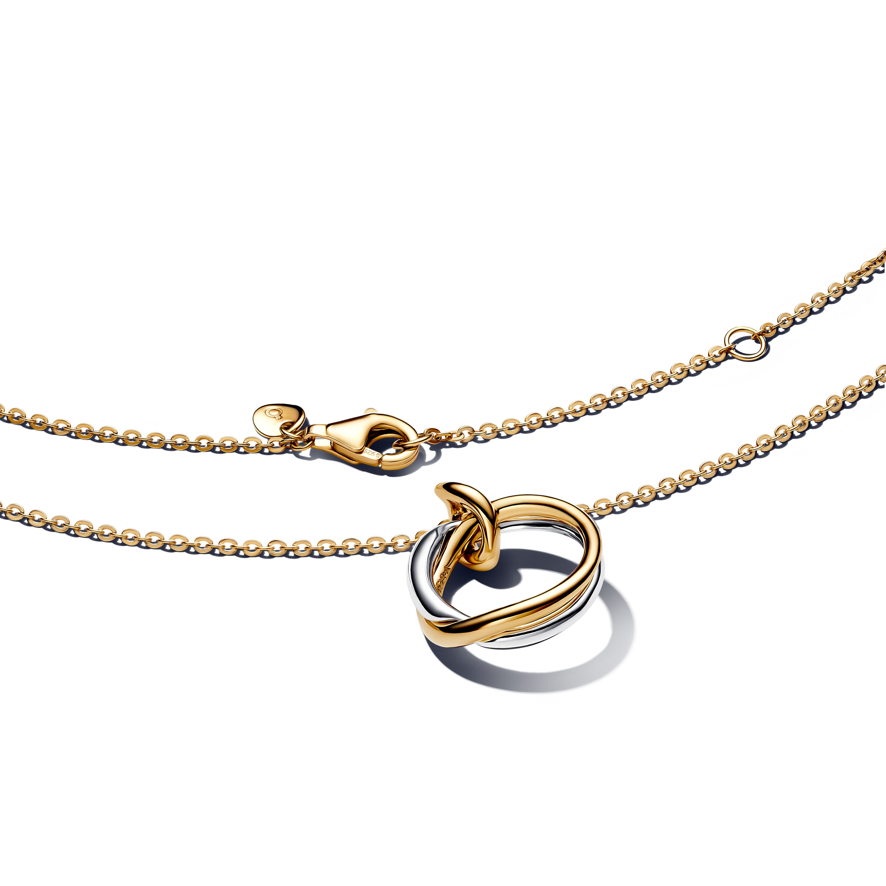 Organically Shaped Sterling Silver And 14K Gold-Plated Pendant Necklace