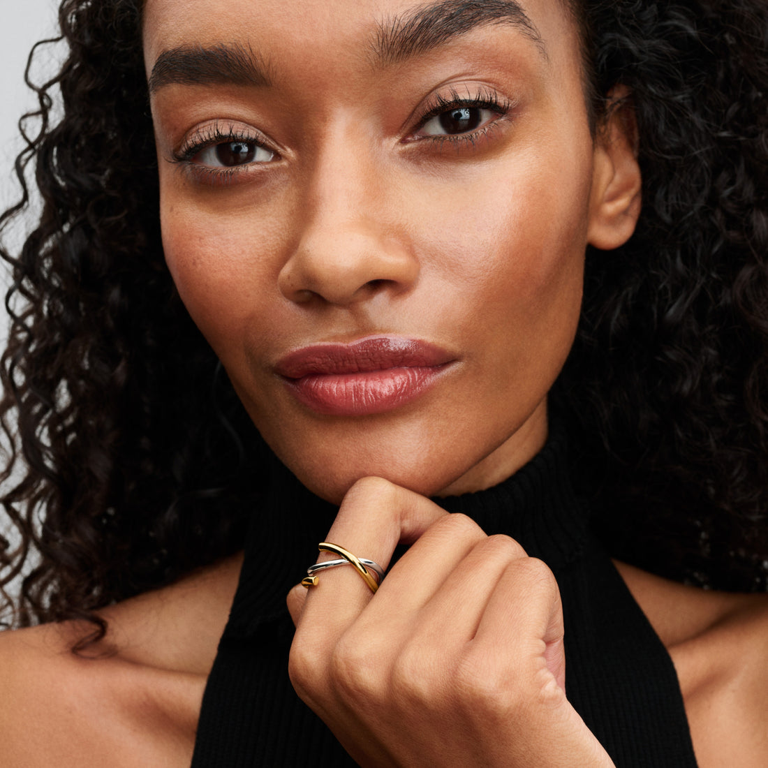 Organically Shaped Sterling Silver And 14K Gold-Plated Ring