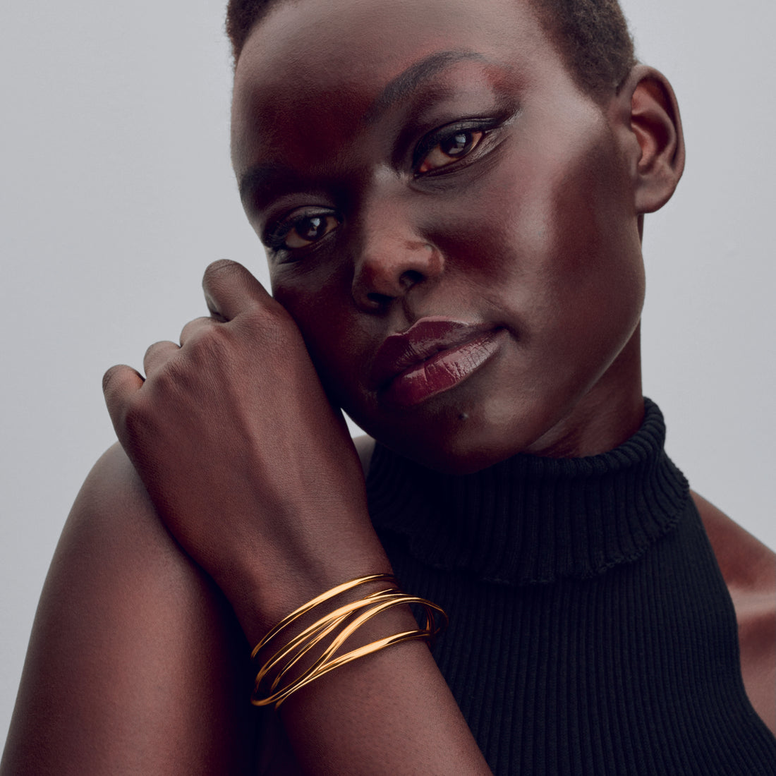 Organically Wired 14K Gold-Plated Open Bangle