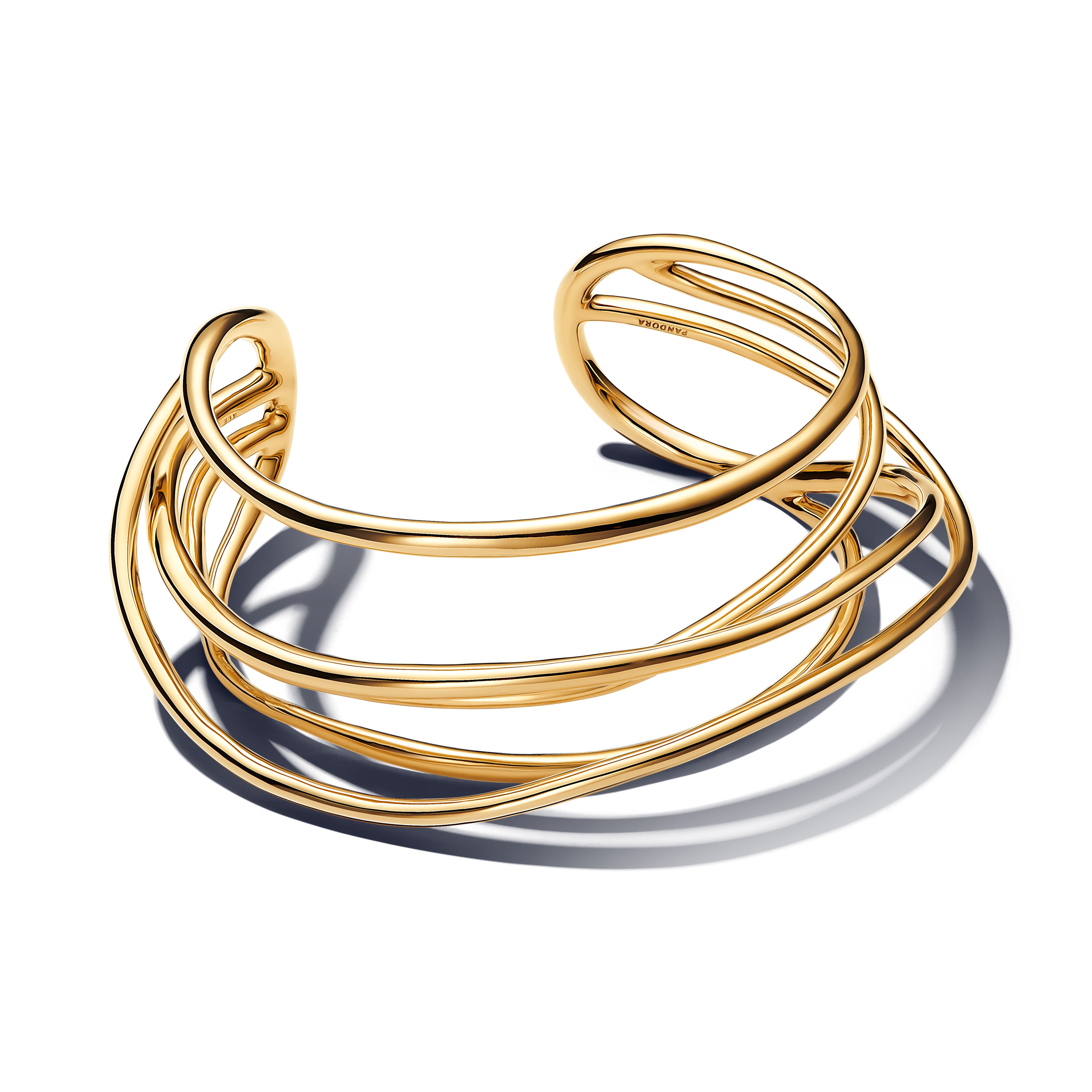 Organically Wired 14K Gold-Plated Open Bangle