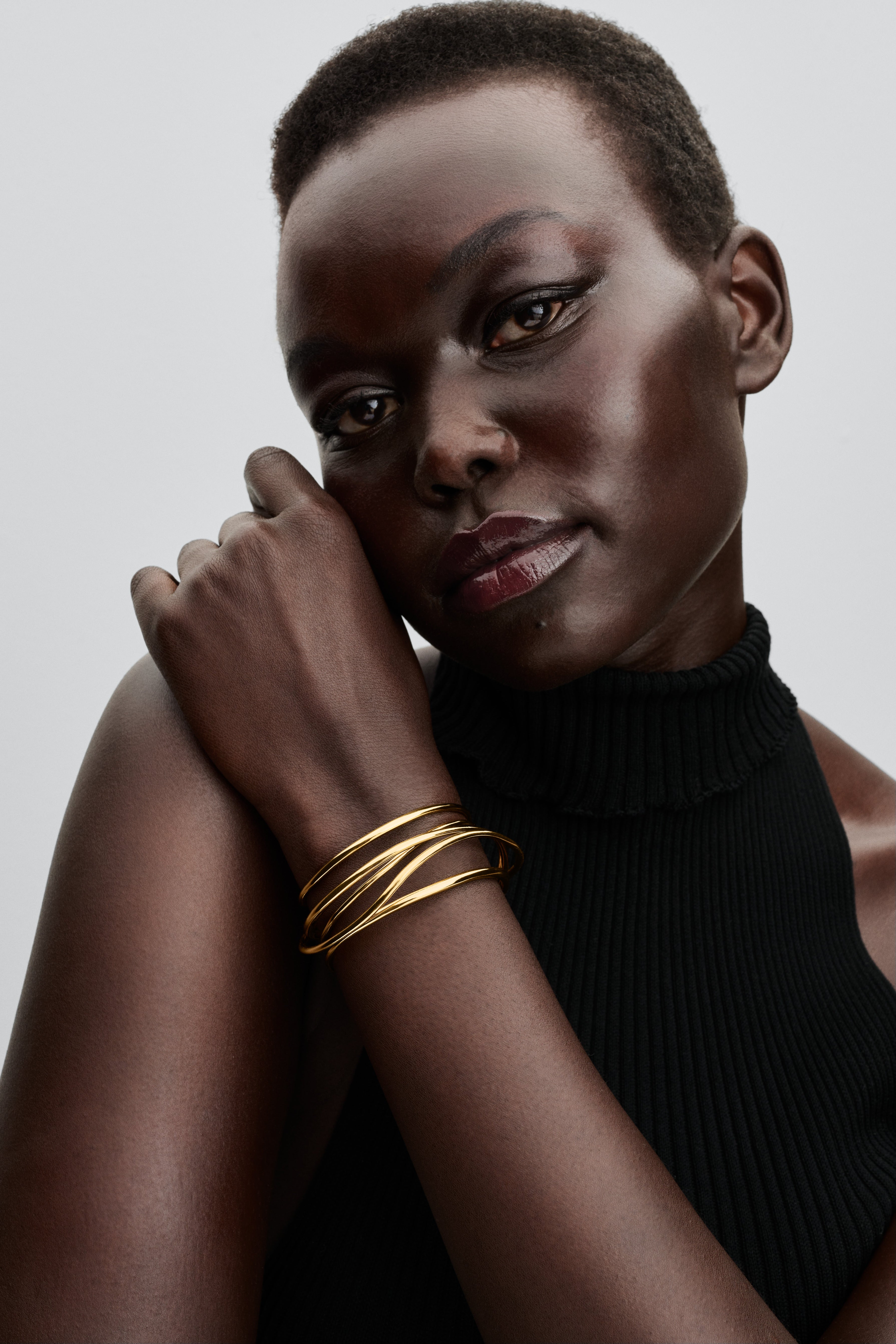 Organically Wired 14K Gold-Plated Open Bangle