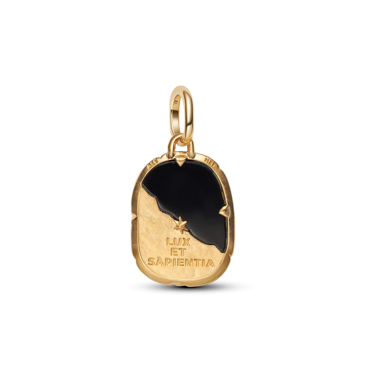 Owl 14K Gold-Plated Medallion With Black Crystal