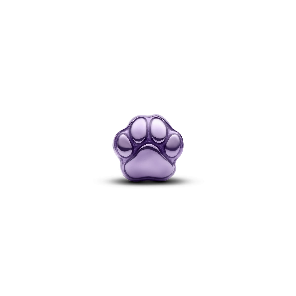 Paw Sterling Silver Mini Charm With Purple Enamel