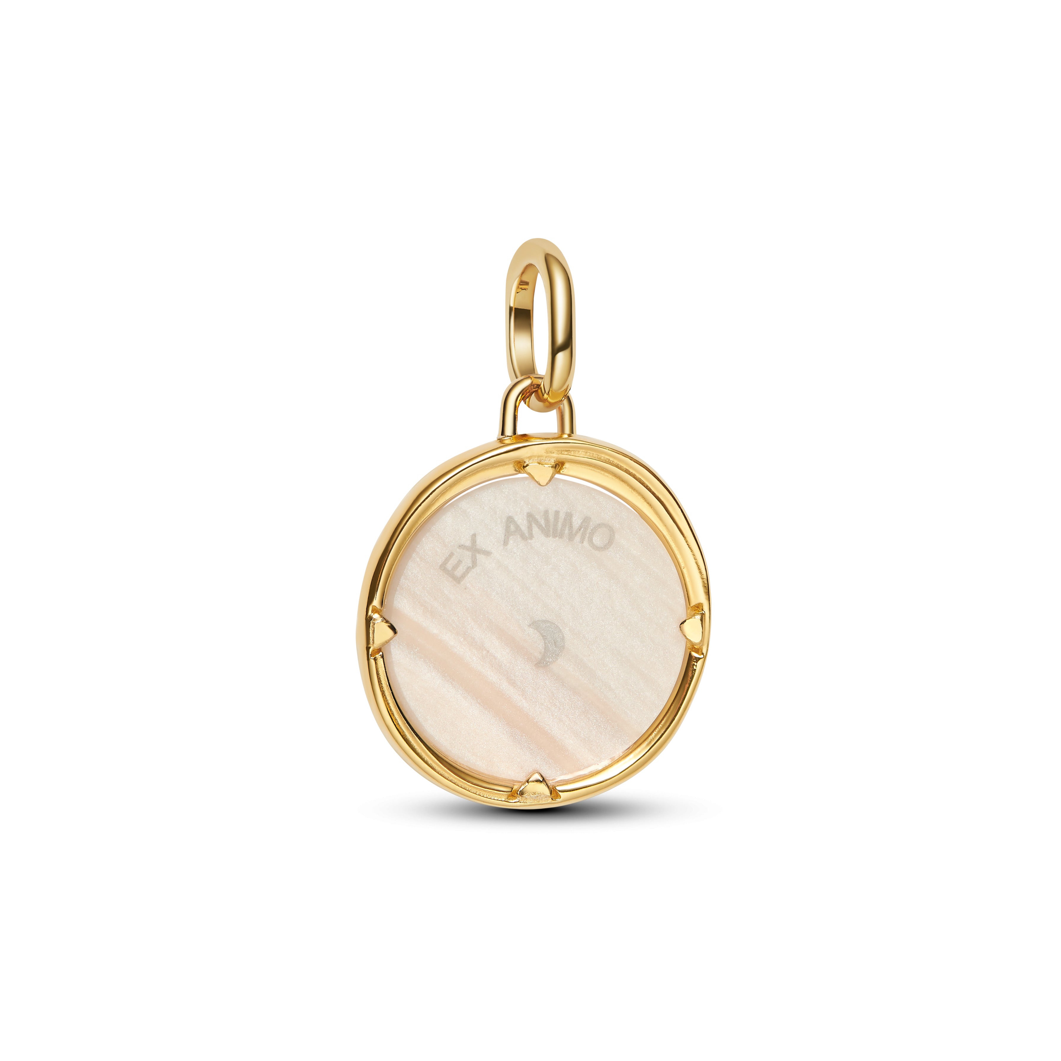 Pegasus 14K Gold-Plated Medallion With Golden White Bioresin Man-Made Mother Of Pearl