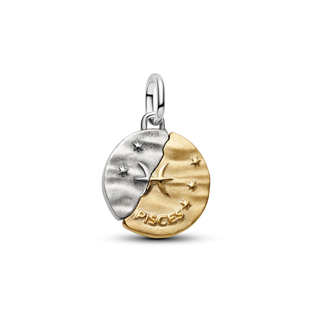 Pisces Sterling Silver And 14K Gold-Plated Medallion With Clear Cubic Zirconia