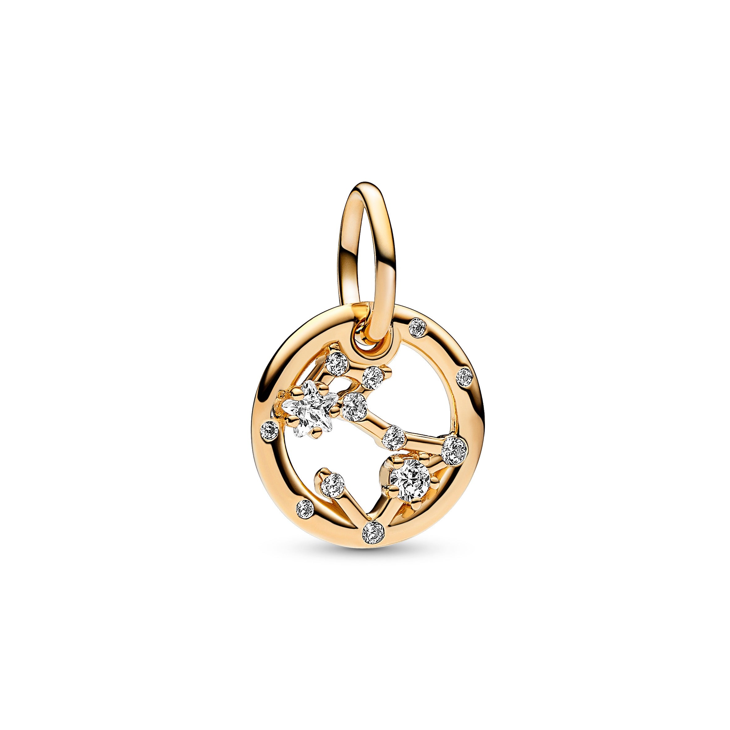 Pisces Zodiac 14K Gold-Plated Dangle With Clear Cubic Zirconia
