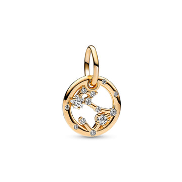 Pisces Zodiac 14K Gold-Plated Dangle With Clear Cubic Zirconia