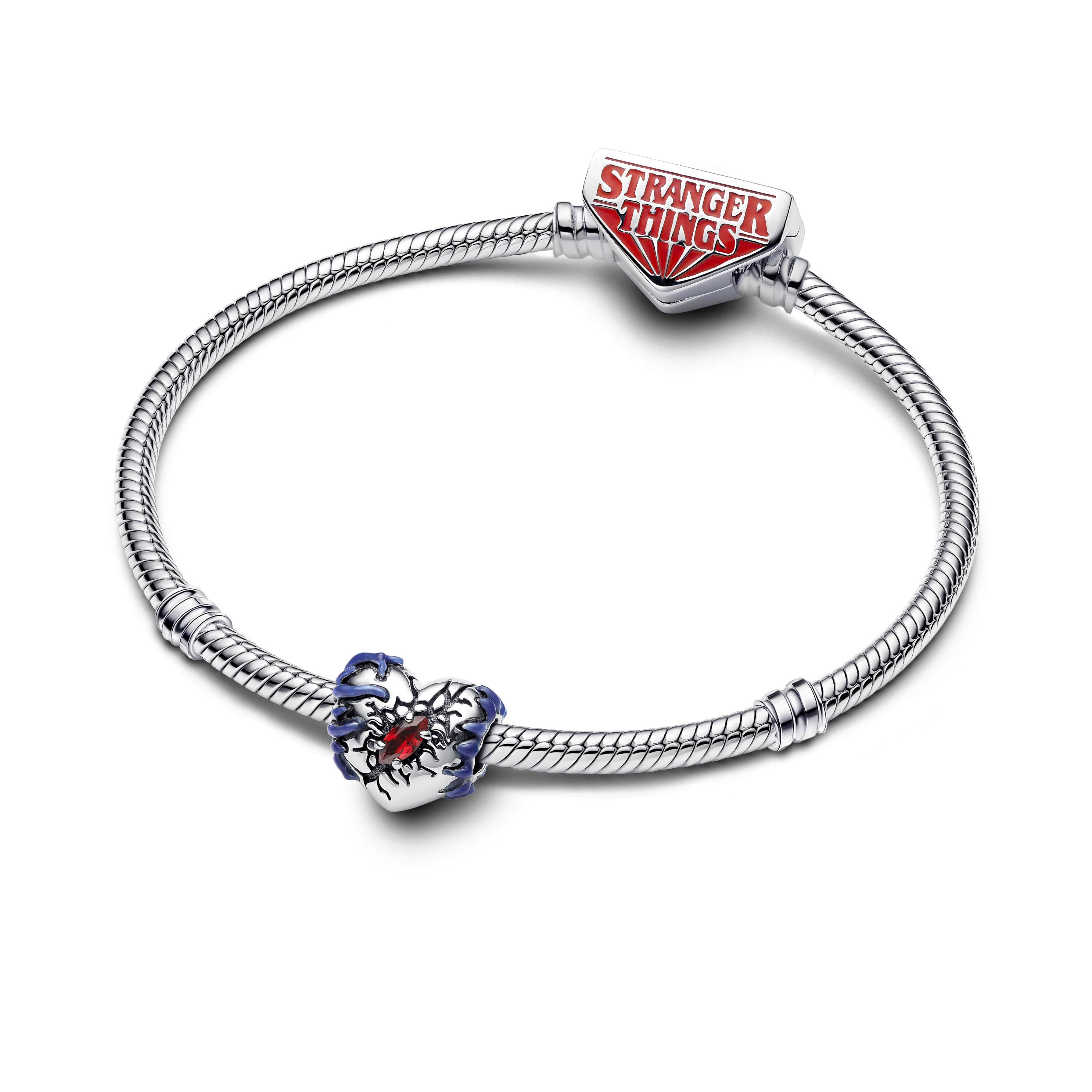 Project Red Heart Sterling Silver Charm With Salsa Red Crystal And Glow In The Dark Enamel