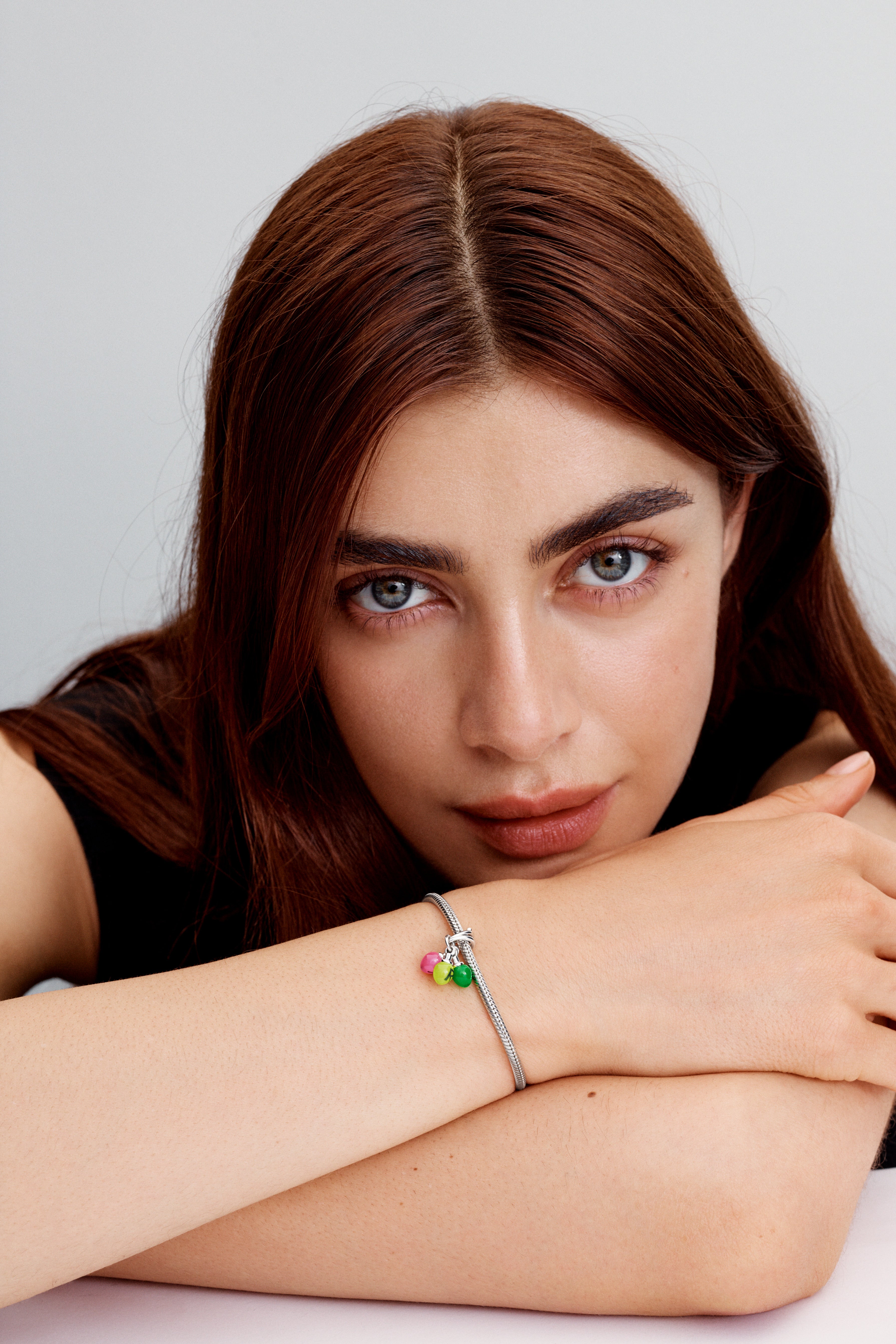 Project Red Lightbulbs Sterling Silver Dangle With Clear Cubic Zirconia, Black, Glow In The Dark Yellow, Green And Pink Enamel