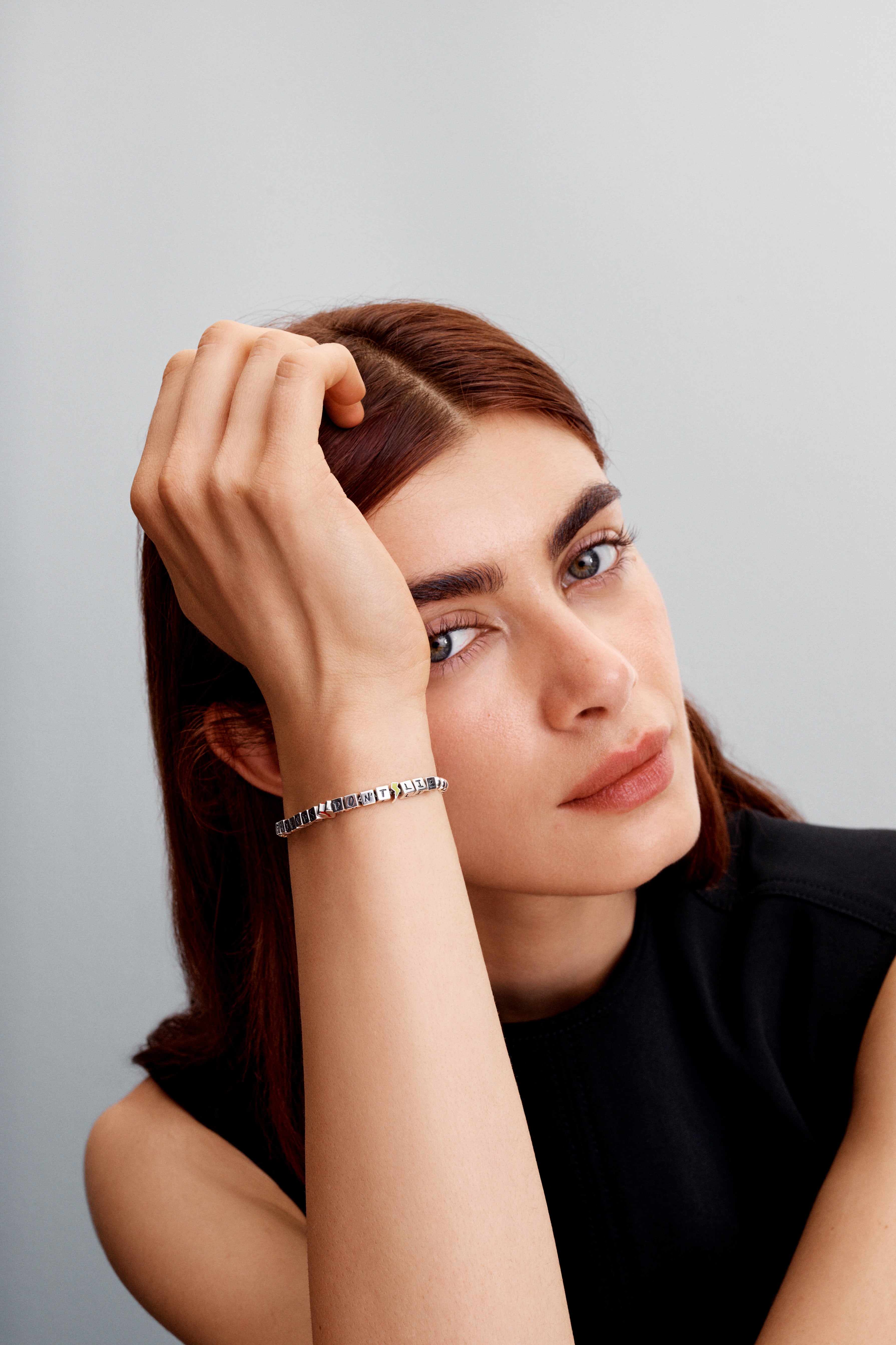 Project Red Sterling Silver Bracelet With Red And Glow In The Dark Yellow Enamel