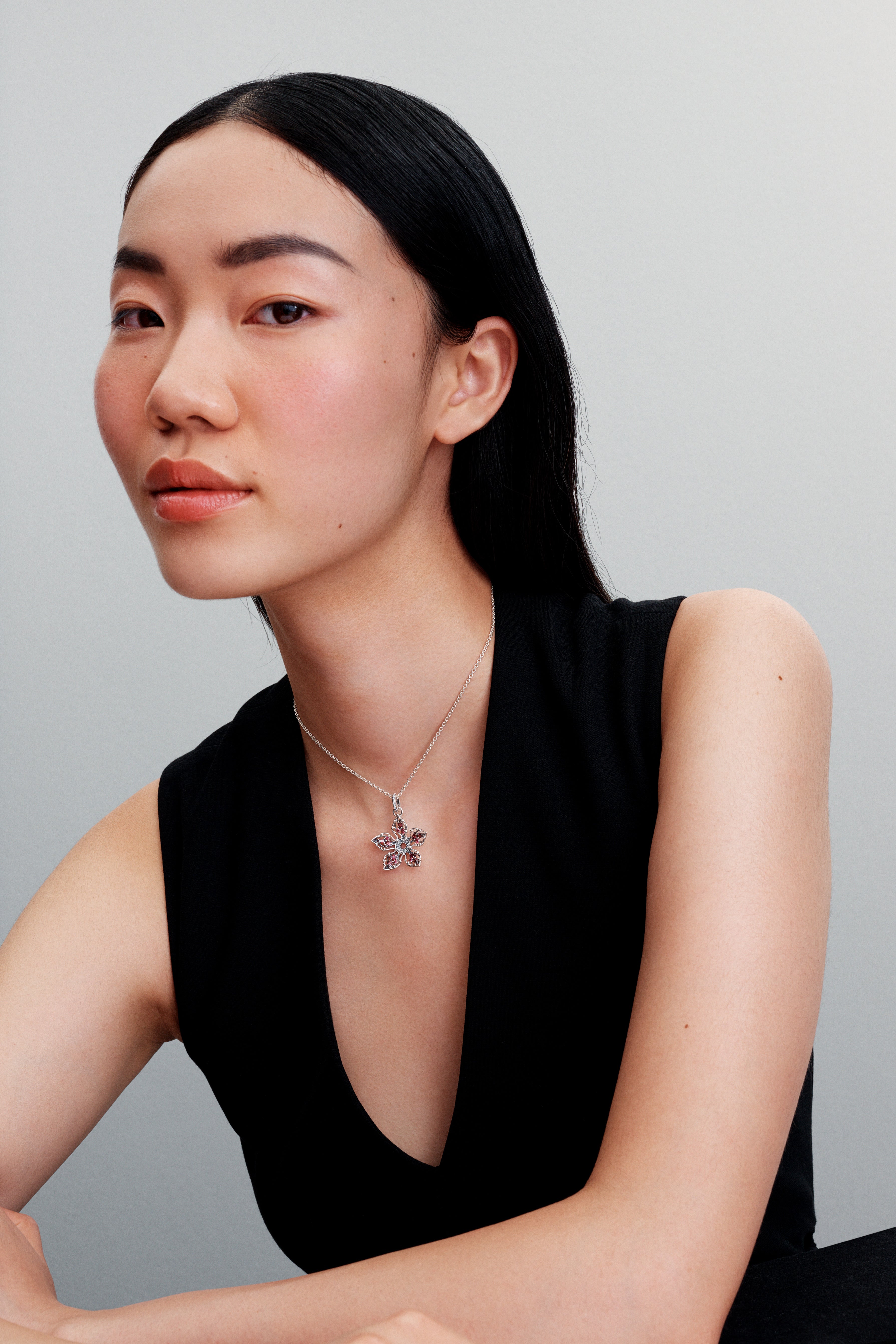 Project Red Sterling Silver Dangle With Red And Clear Cubic Zirconia