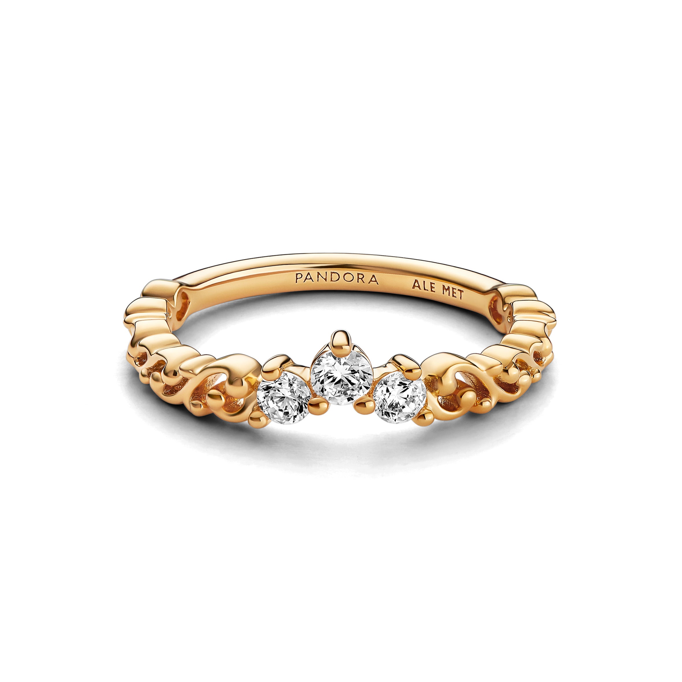 Regal Tiara 14K Gold-Plated Ring With Clear Cubic Zirconia