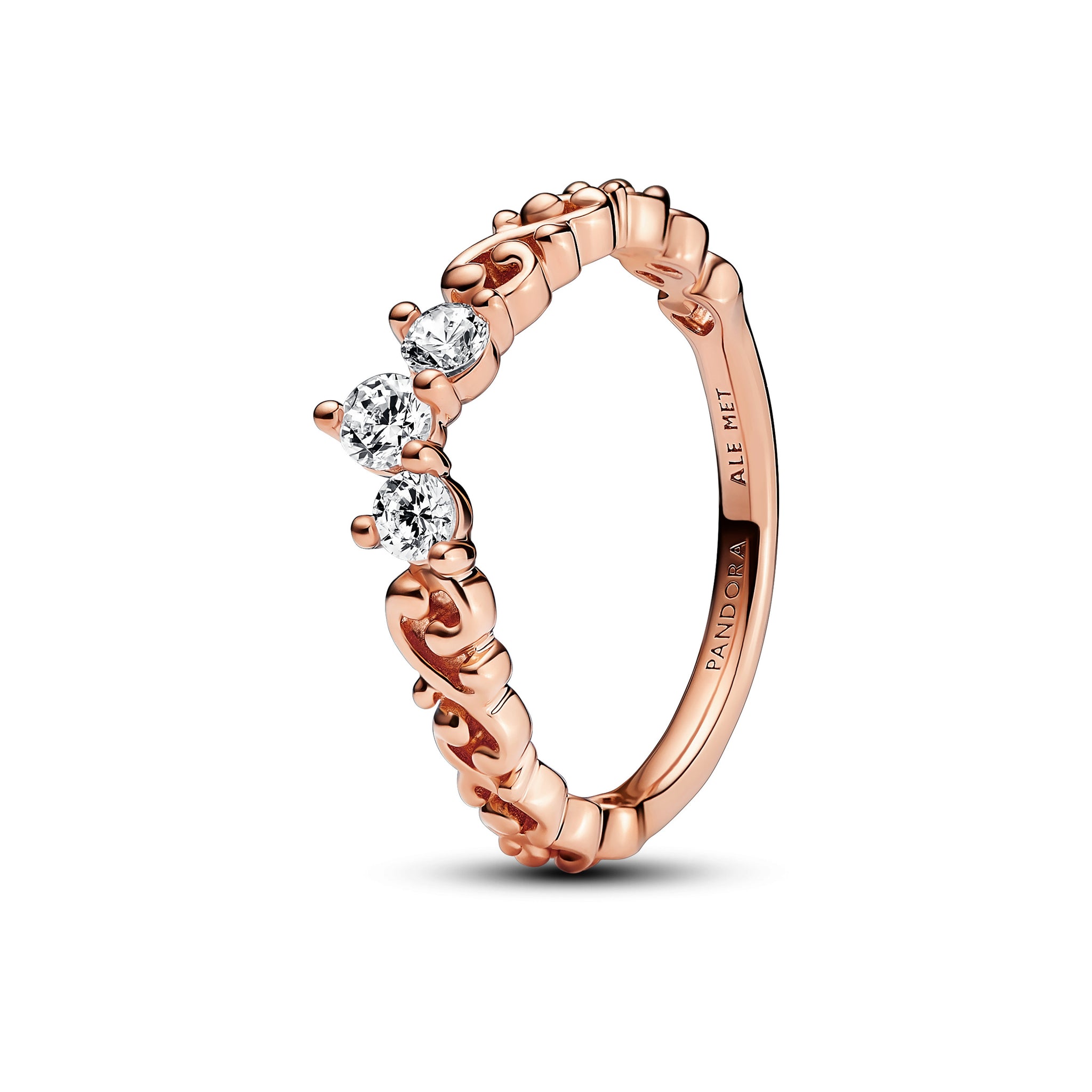 Regal Tiara 14K Rose Gold-Plated Ring With Clear Cubic Zirconia