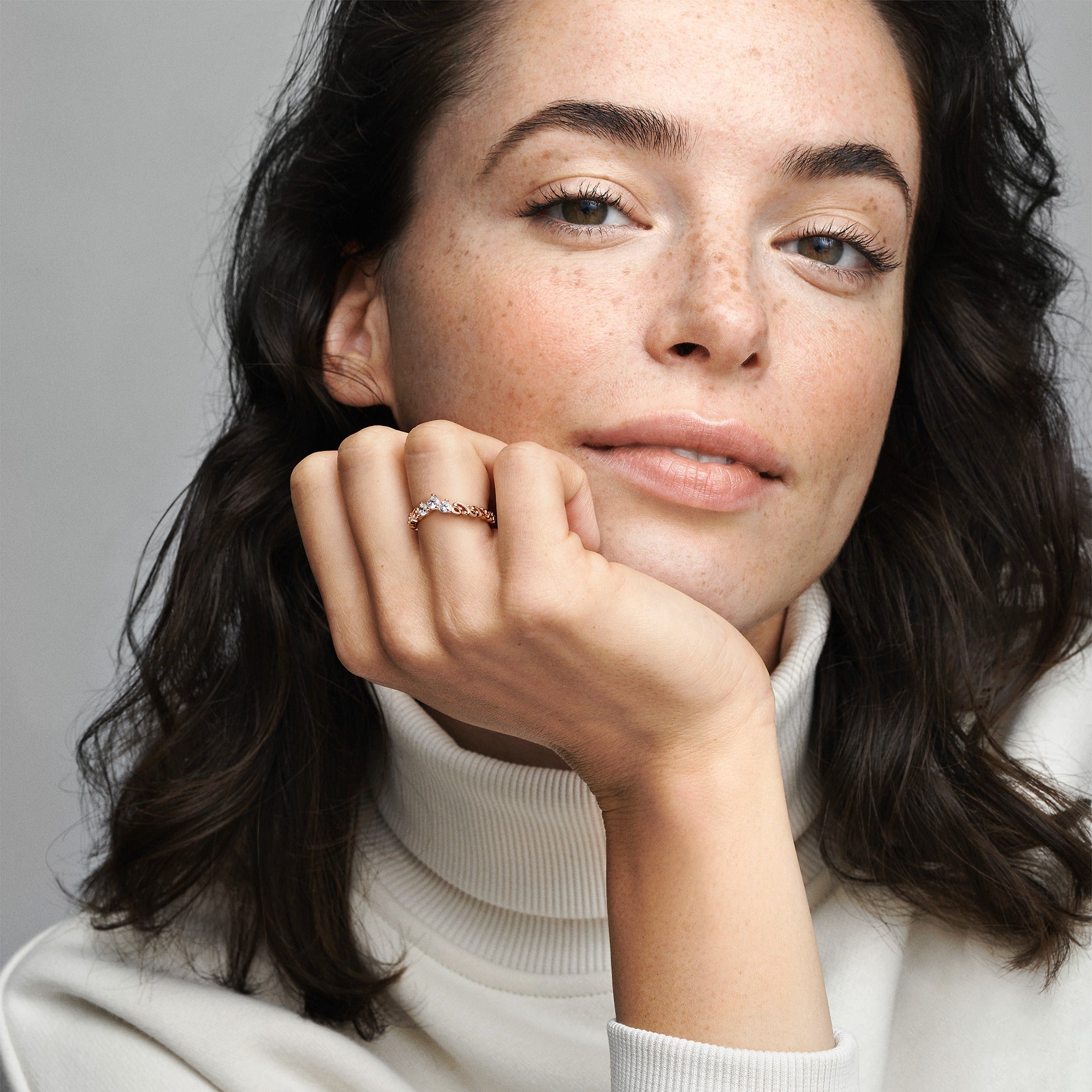 Regal Tiara 14K Rose Gold-Plated Ring With Clear Cubic Zirconia