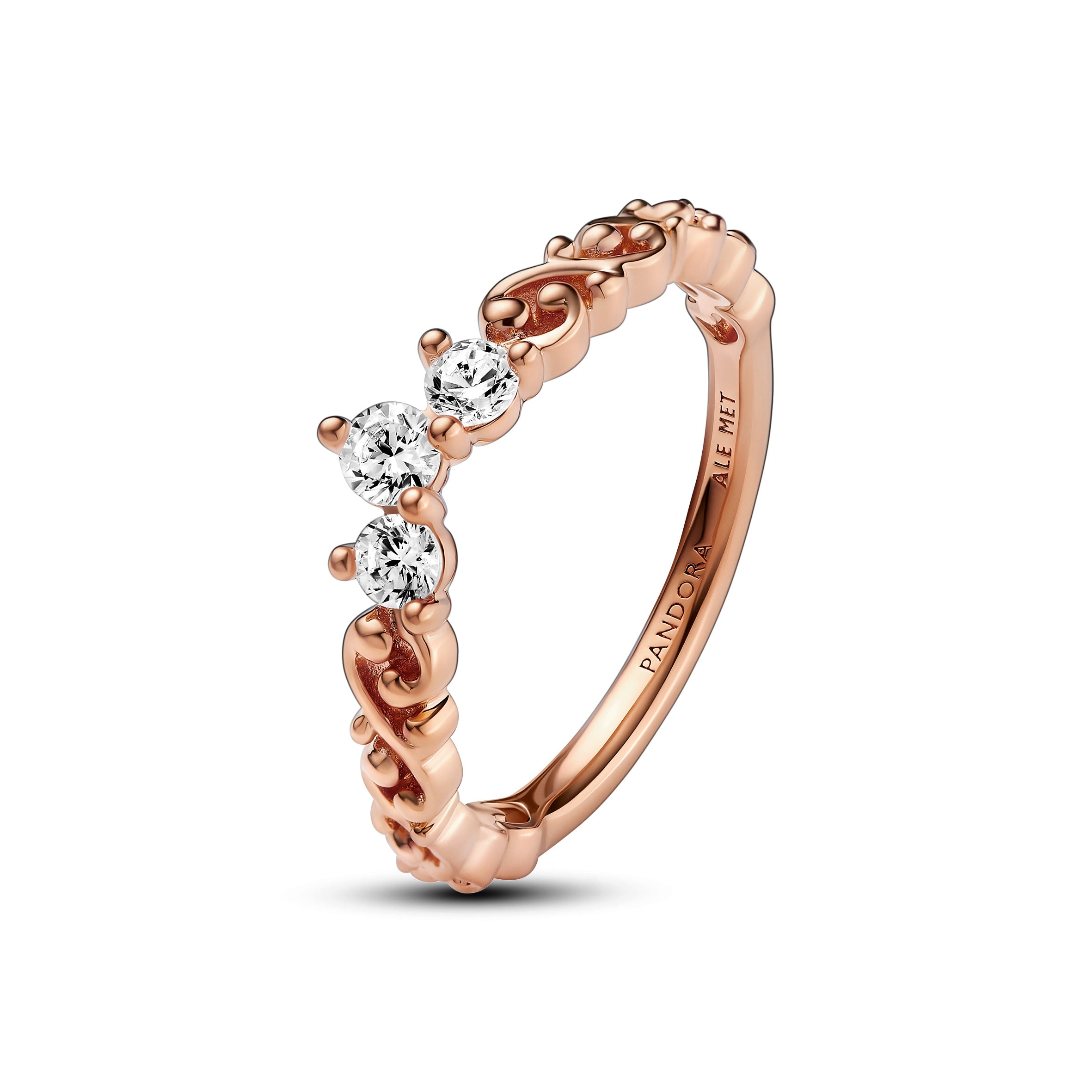 Regal Tiara 14K Rose Gold-Plated Ring With Clear Cubic Zirconia