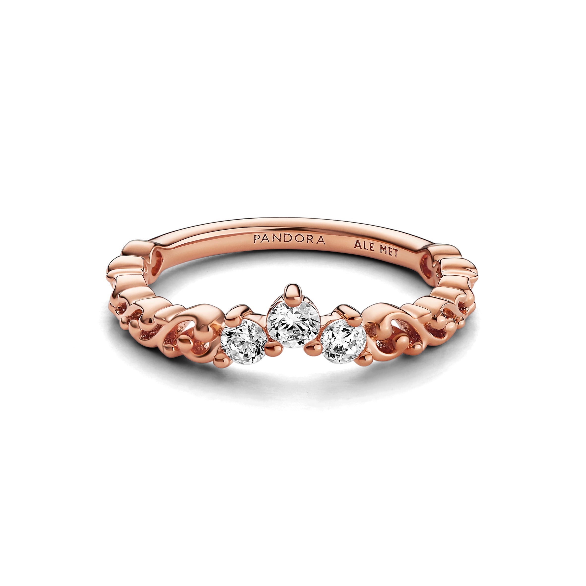 Regal Tiara 14K Rose Gold-Plated Ring With Clear Cubic Zirconia