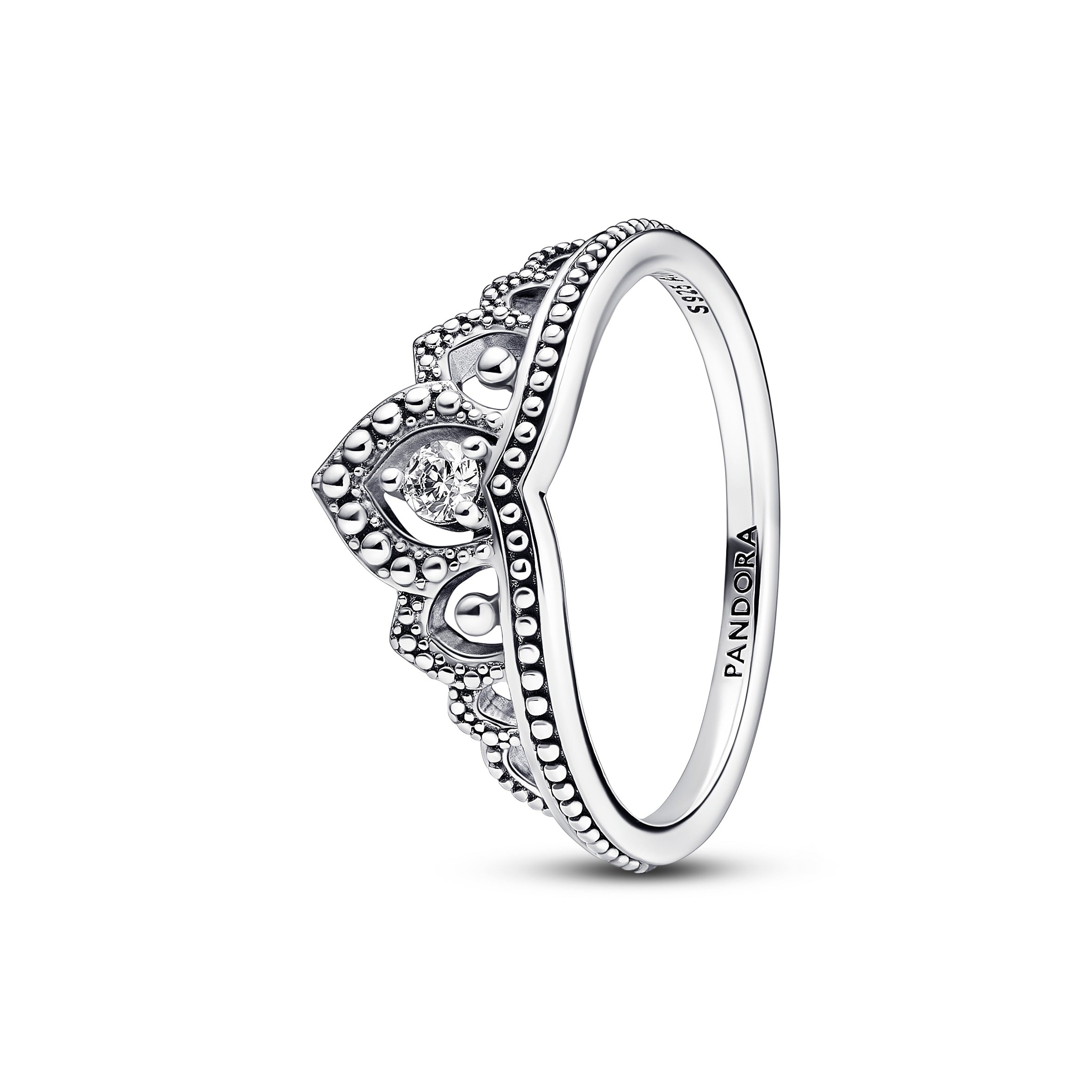 Regal Tiara Sterling Silver Ring With Clear Cubic Zirconia
