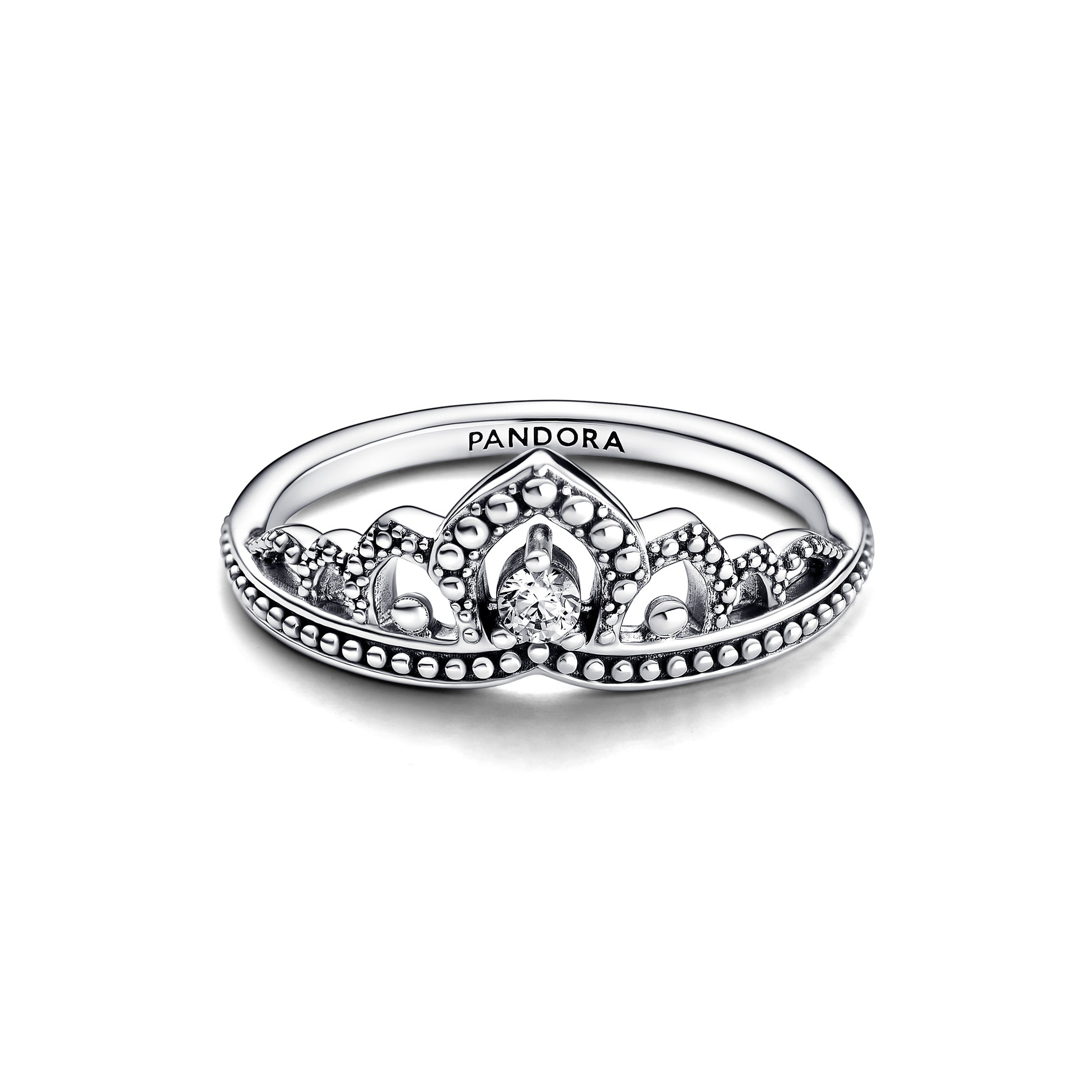 Regal Tiara Sterling Silver Ring With Clear Cubic Zirconia