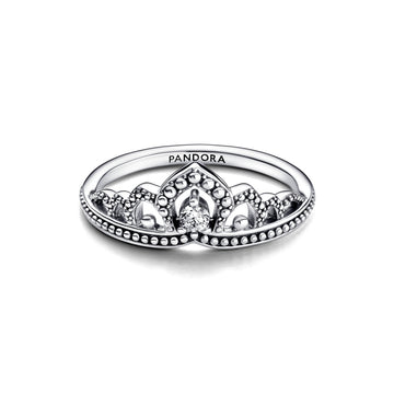 Regal Tiara Sterling Silver Ring With Clear Cubic Zirconia