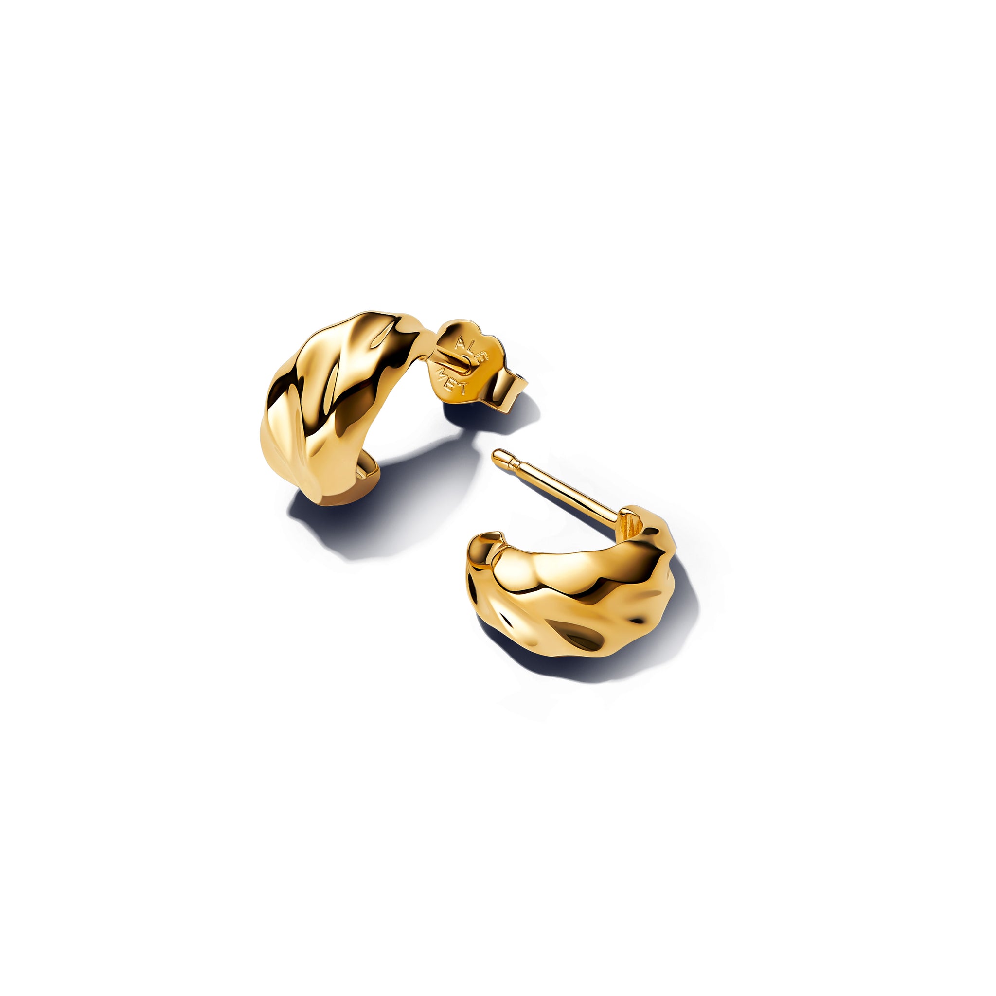 Rippled 14K Gold-Plated Hoop Earrings