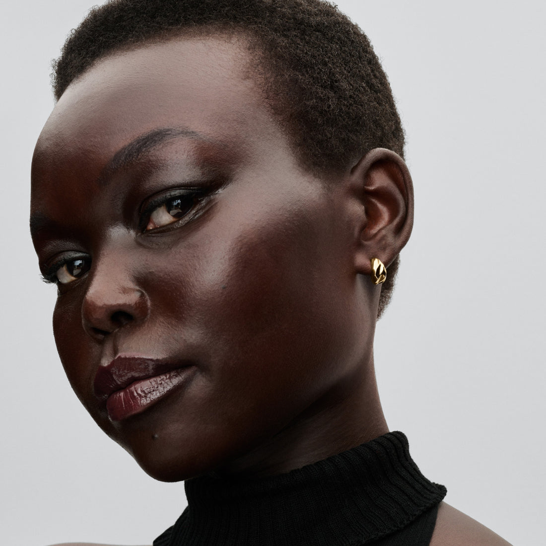 Rippled 14K Gold-Plated Hoop Earrings