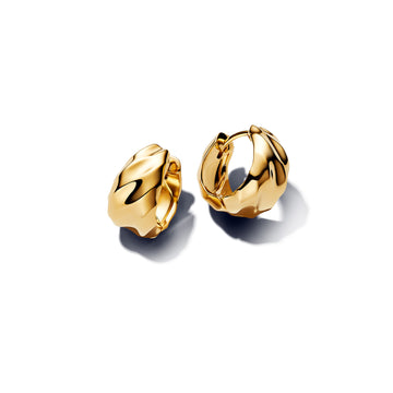 Rippled 14K Gold-Plated Hoop Earrings