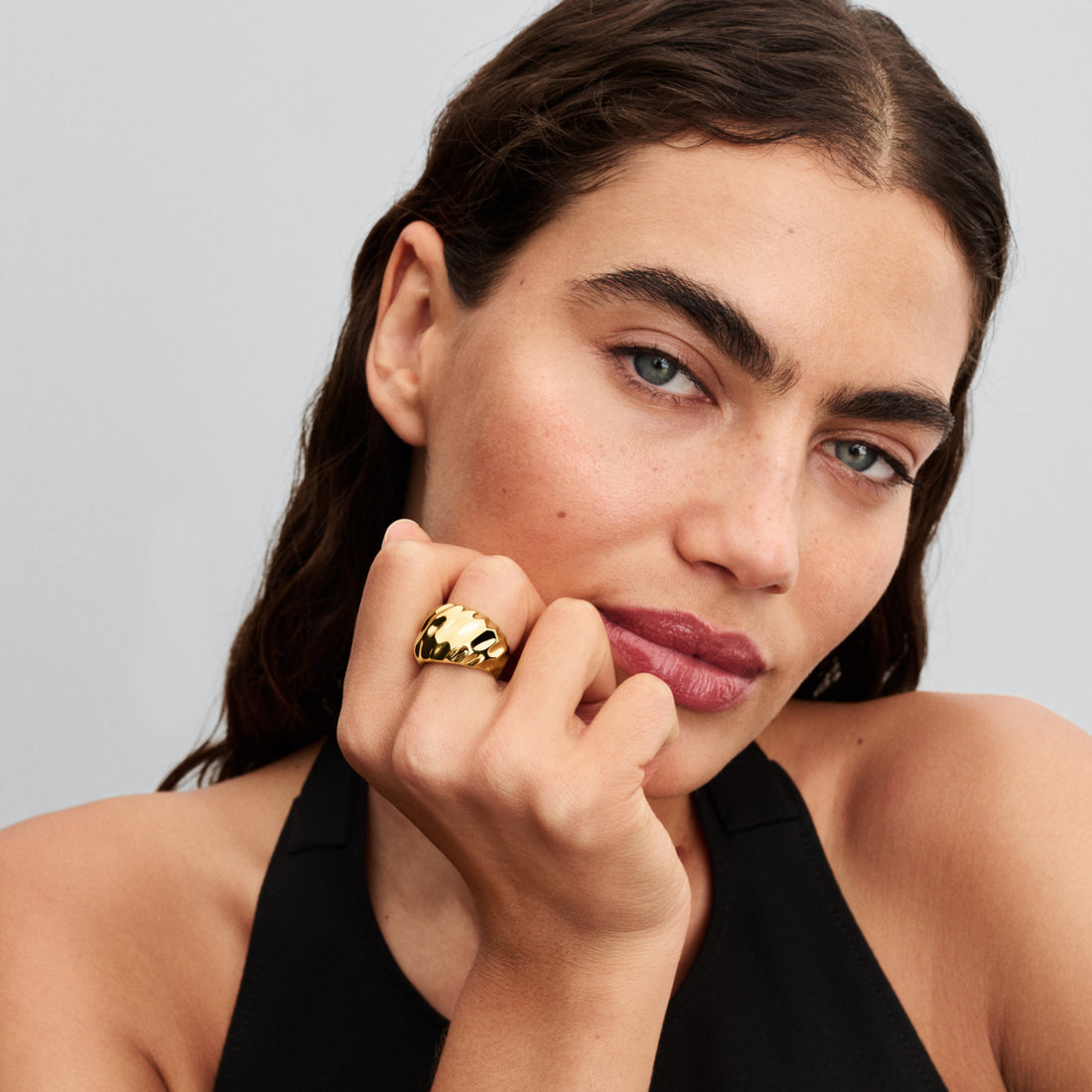 Rippled 14K Gold-Plated Ring