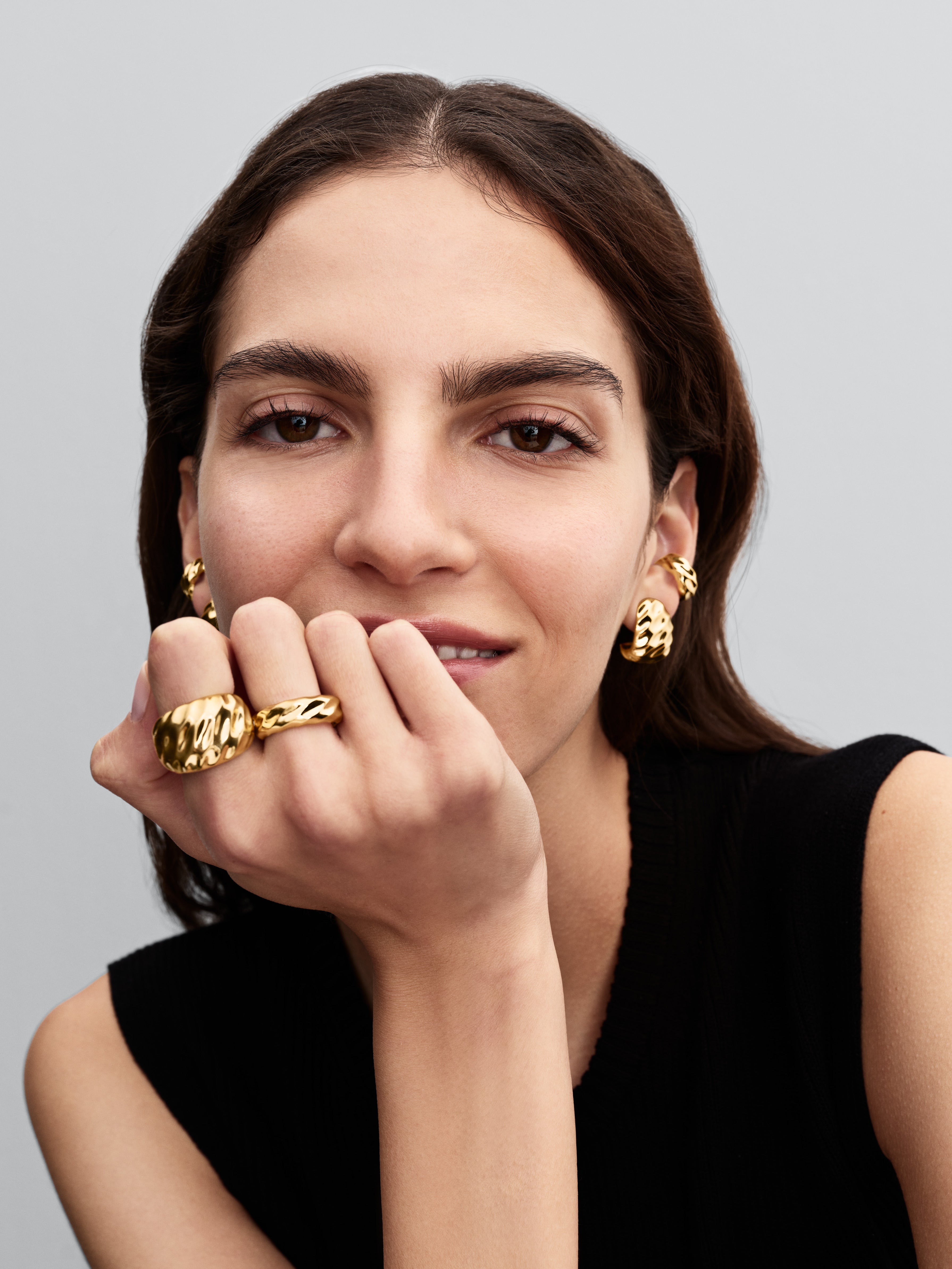 Rippled 14K Gold-Plated Ring