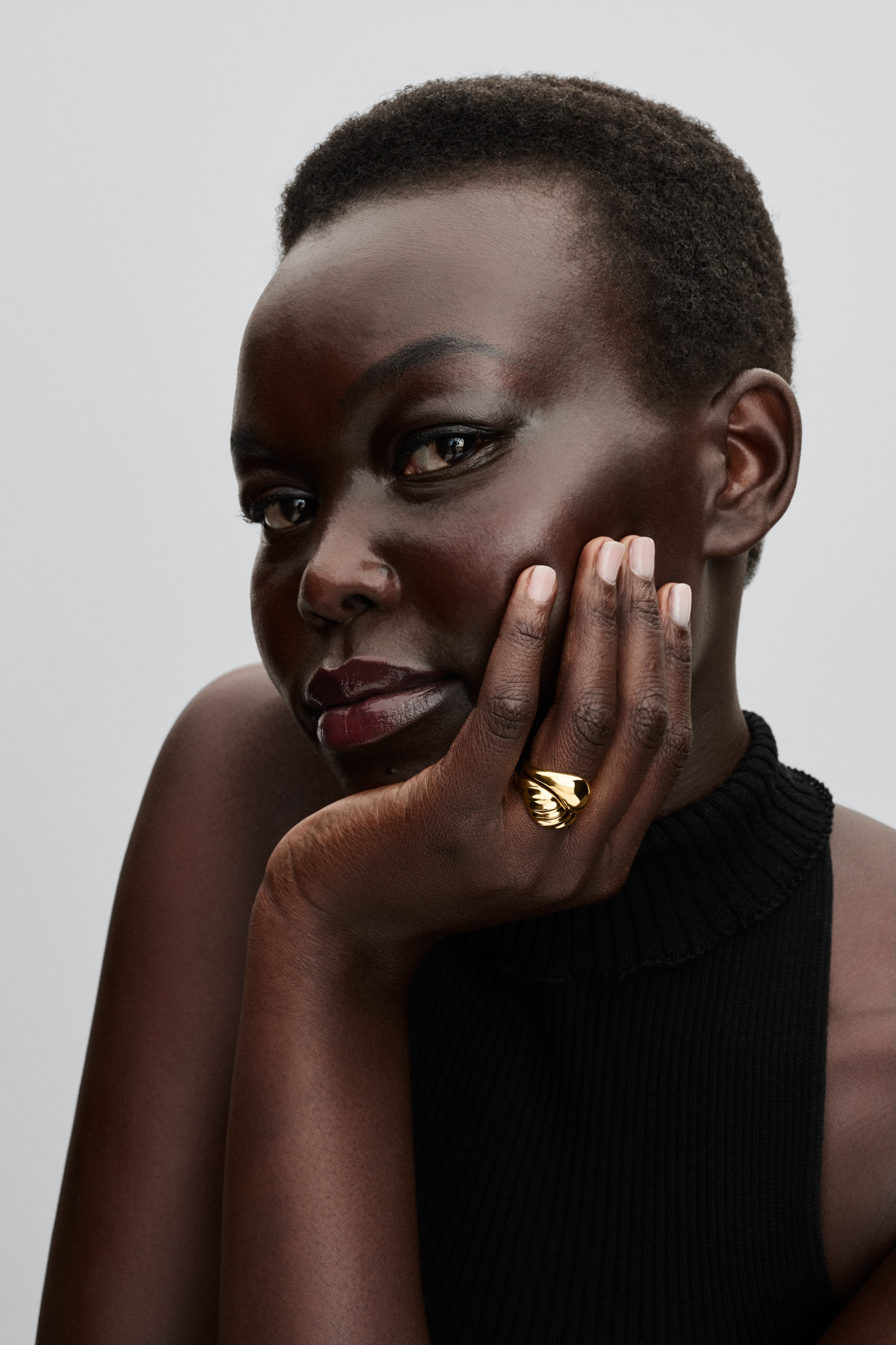 Rippled 14K Gold-Plated Ring Set