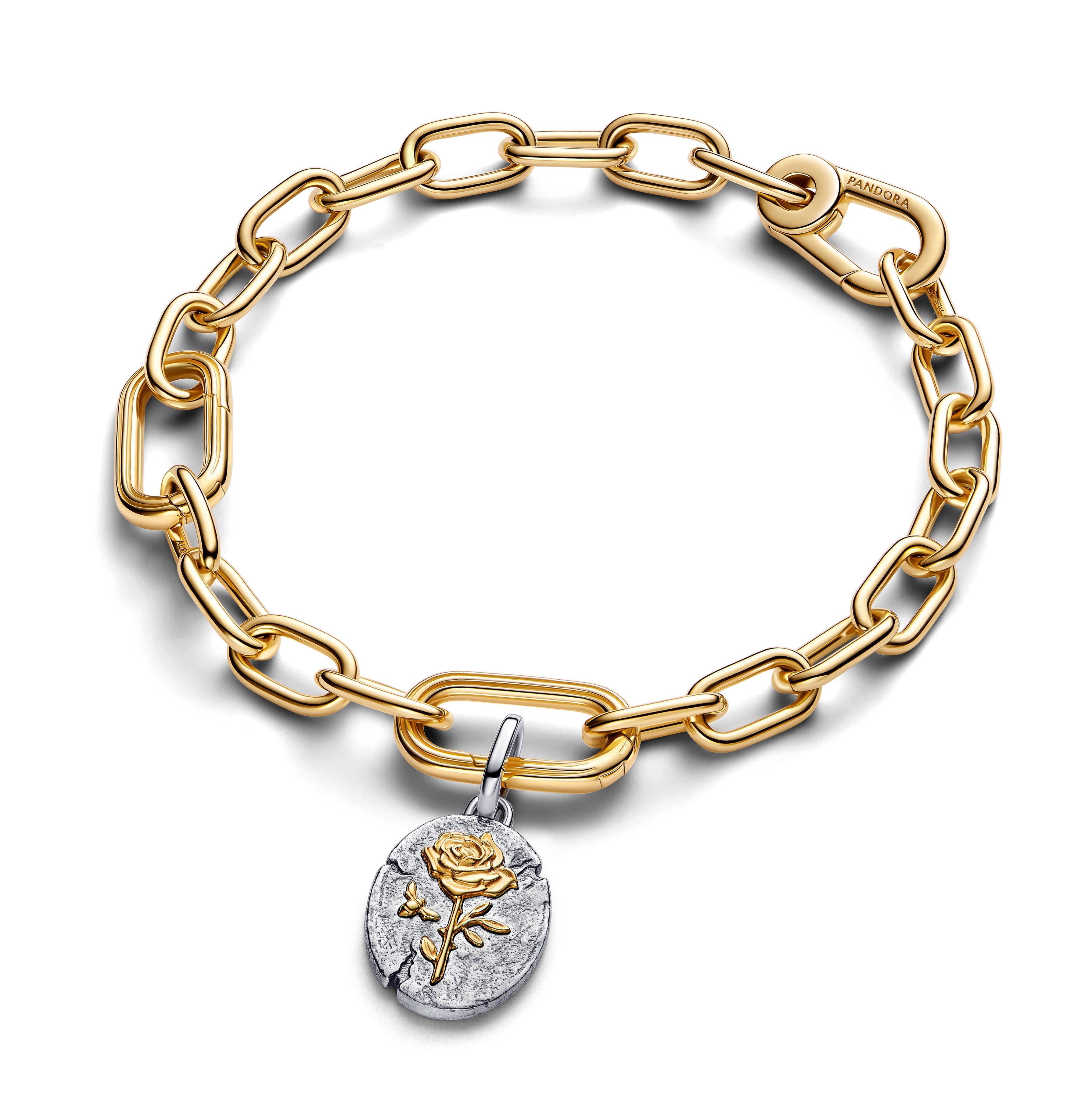Rose Sterling Silver And 14K Gold-Plated Medallion