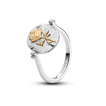 Rose Sterling Silver And 14K Gold-Plated Spinnable Ring