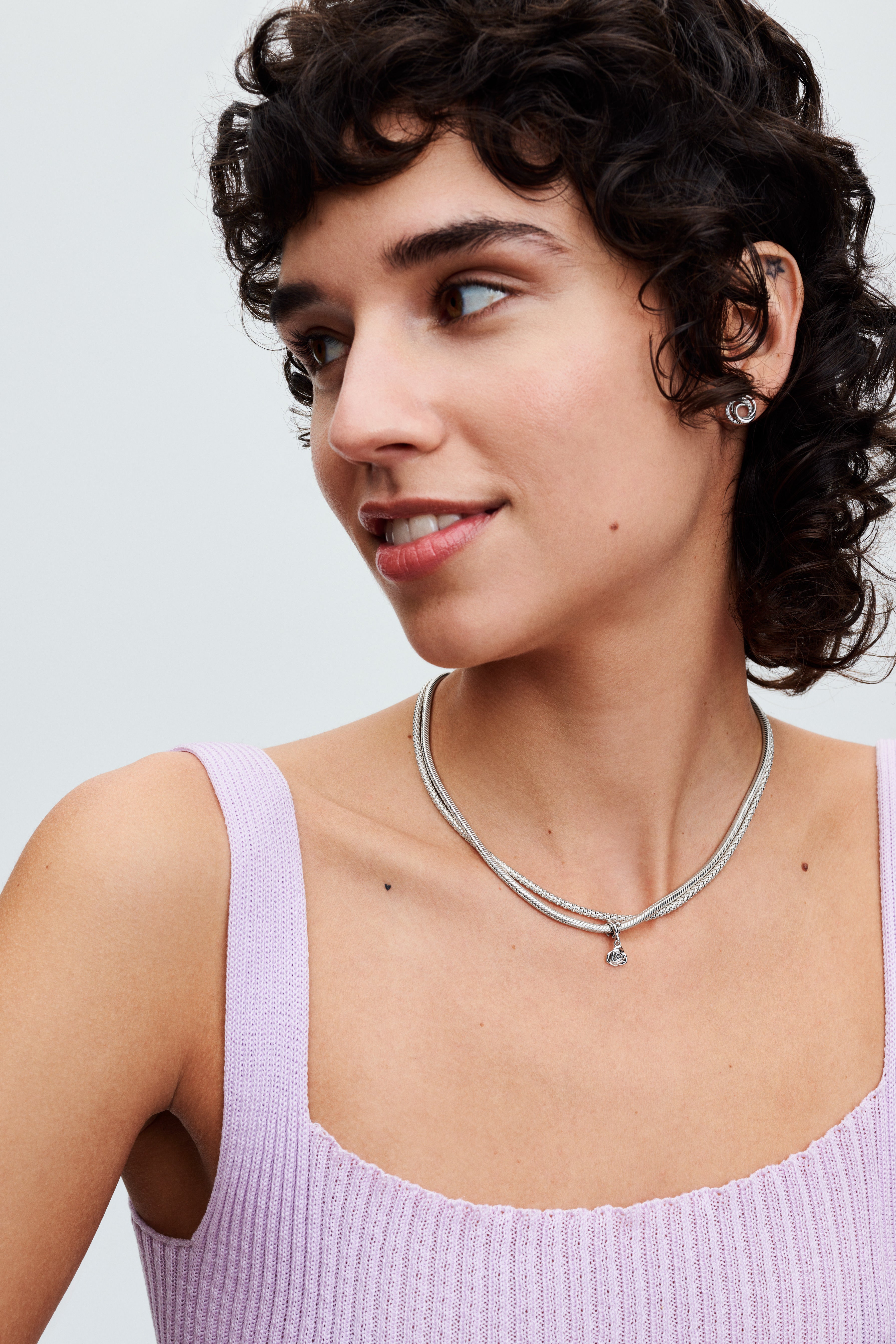 Rose Sterling Silver Dangle