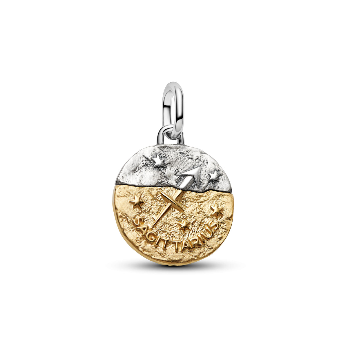 Sagittarius Sterling Silver And 14K Gold-Plated Medallion With Clear Cubic Zirconia