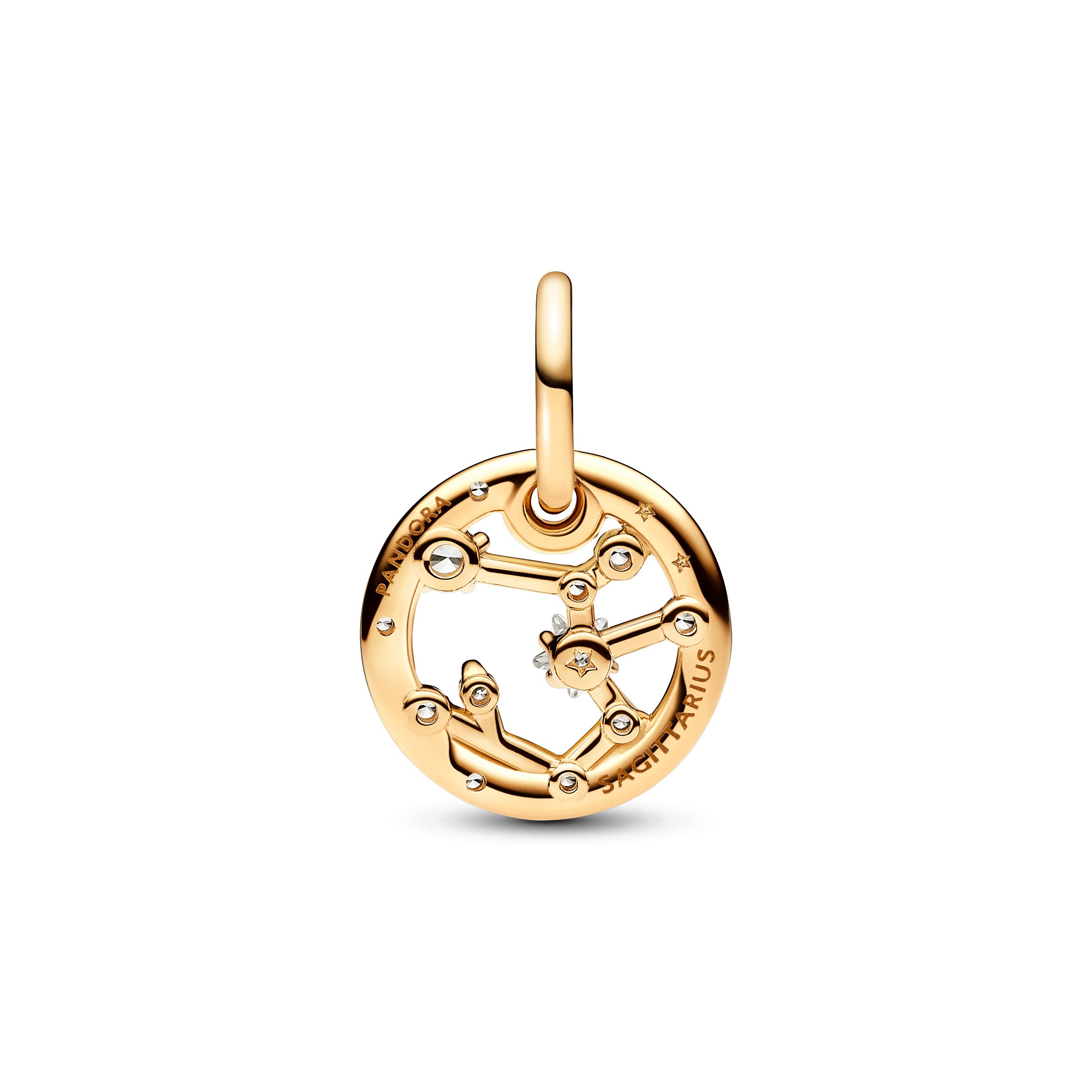 Sagittarius Zodiac 14K Gold-Plated Dangle With Clear Cubic Zirconia