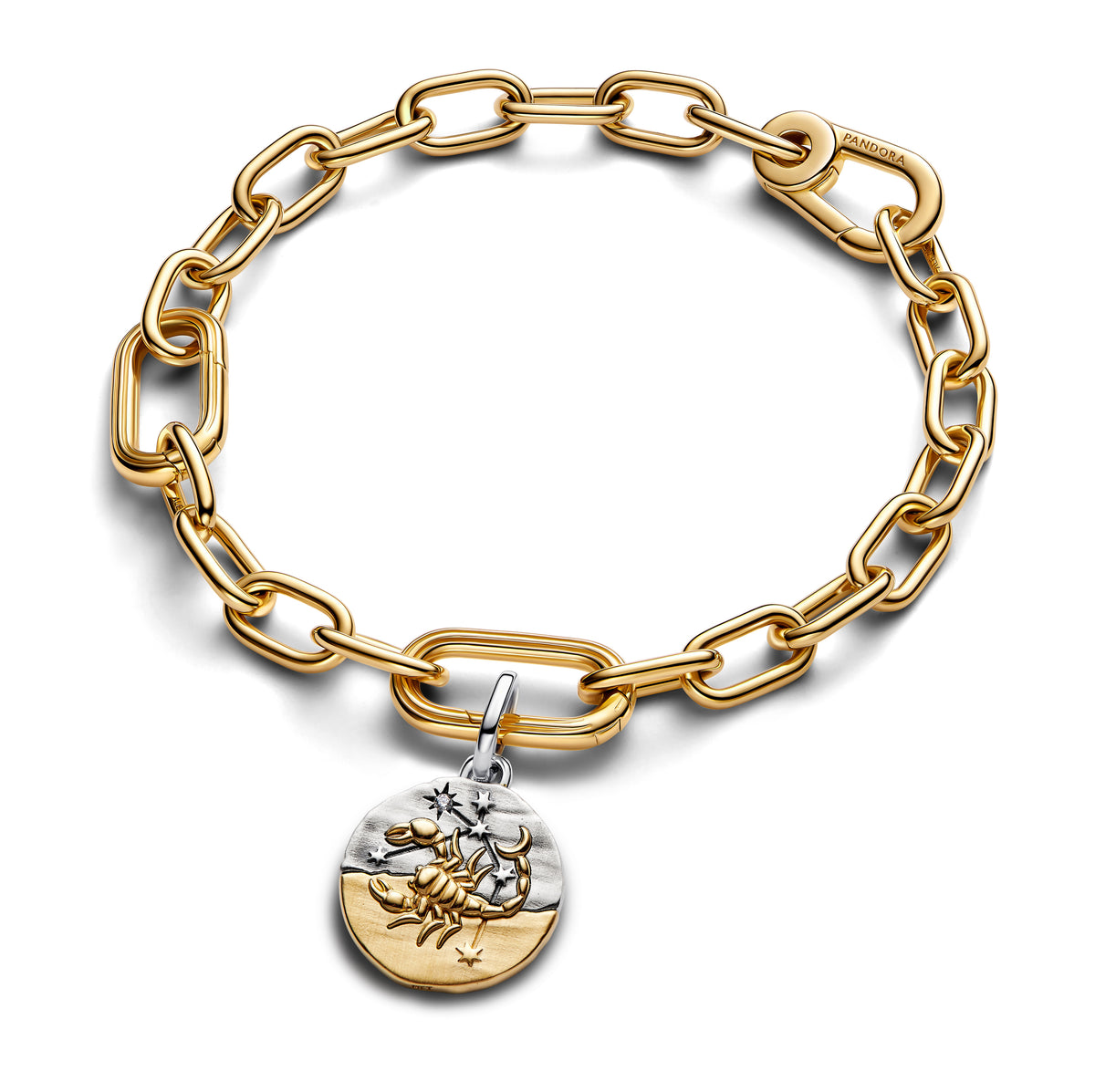 Scorpius Sterling Silver And 14K Gold-Plated Medallion With Clear Cubic Zirconia