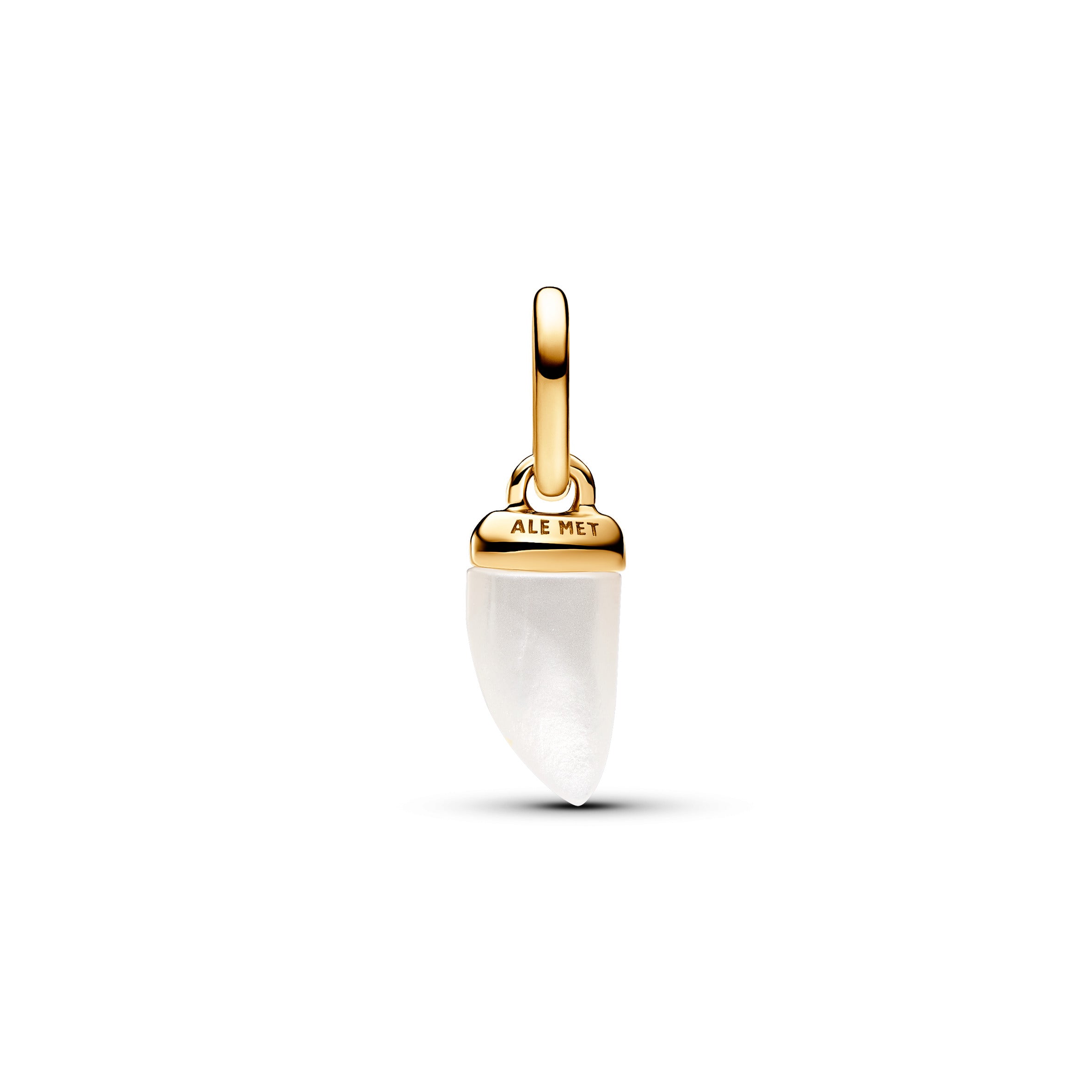 Shark Tooth 14K Gold-Plated Mini Dangle With White Bioresin Man-Made Mother Of Pearl