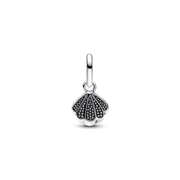 Shell Sterling Silver Mini Dangle With Clear Cubic Zirconia