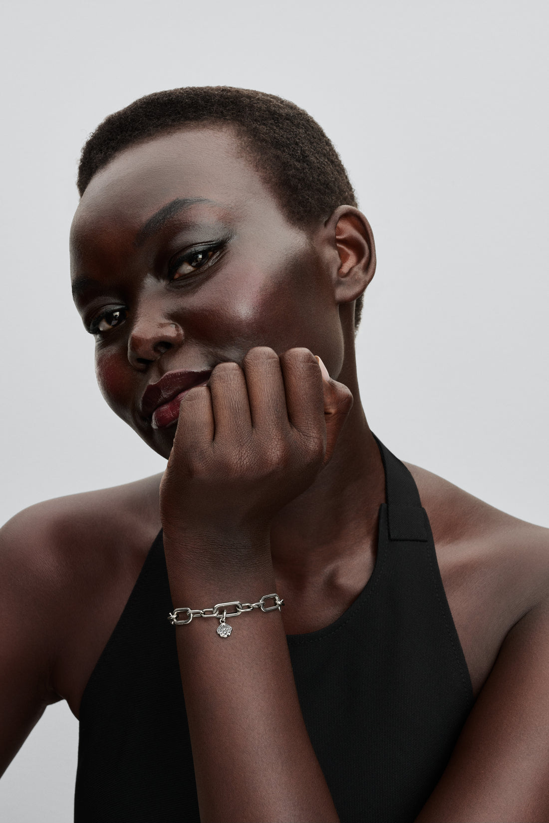 Shell Sterling Silver Mini Dangle With Clear Cubic Zirconia