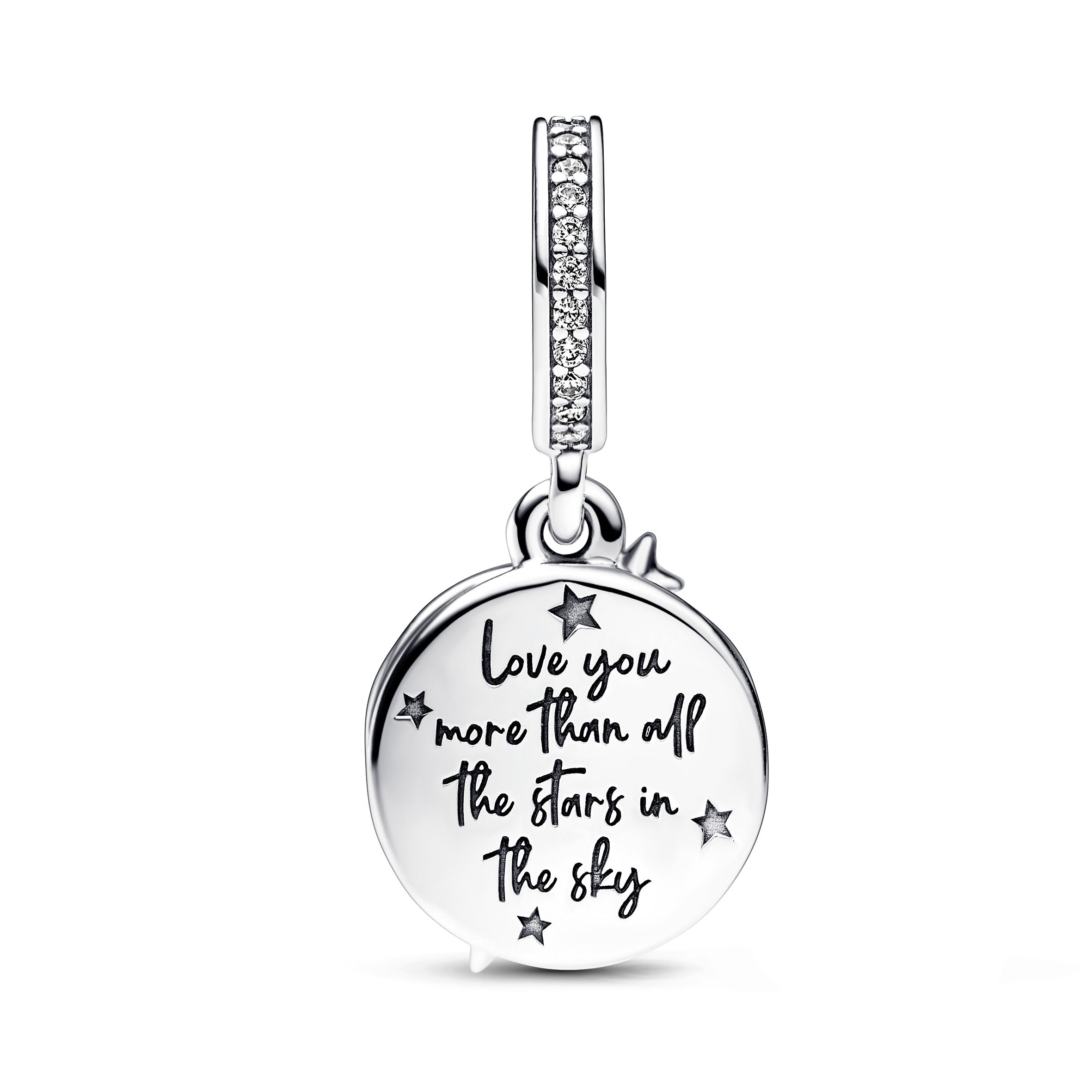 Shooting Star Sterling Silver And 14K Rose Gold-Plated Double Dangle With Clear Cubic Zirconia And Shimmering Blue Enamel